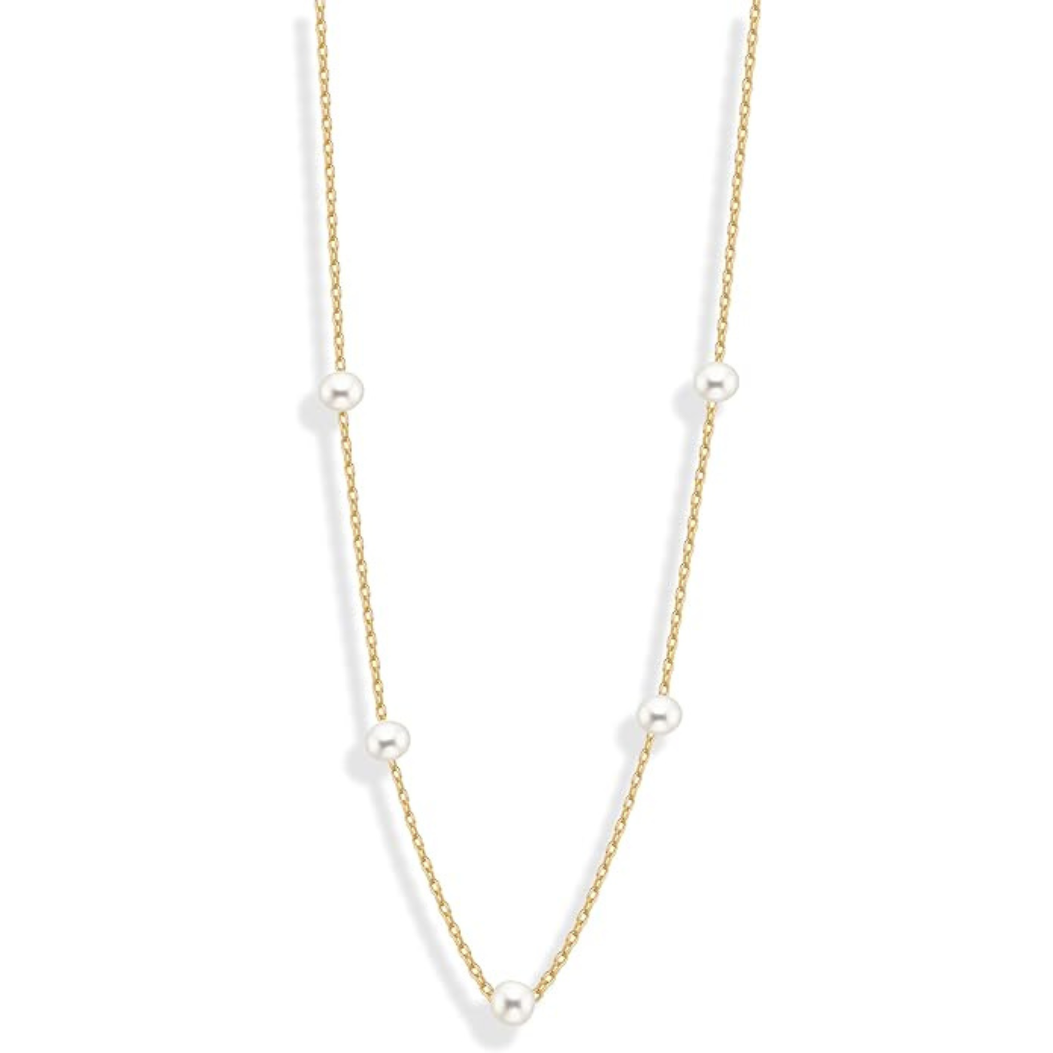5-Pearl Station Necklace