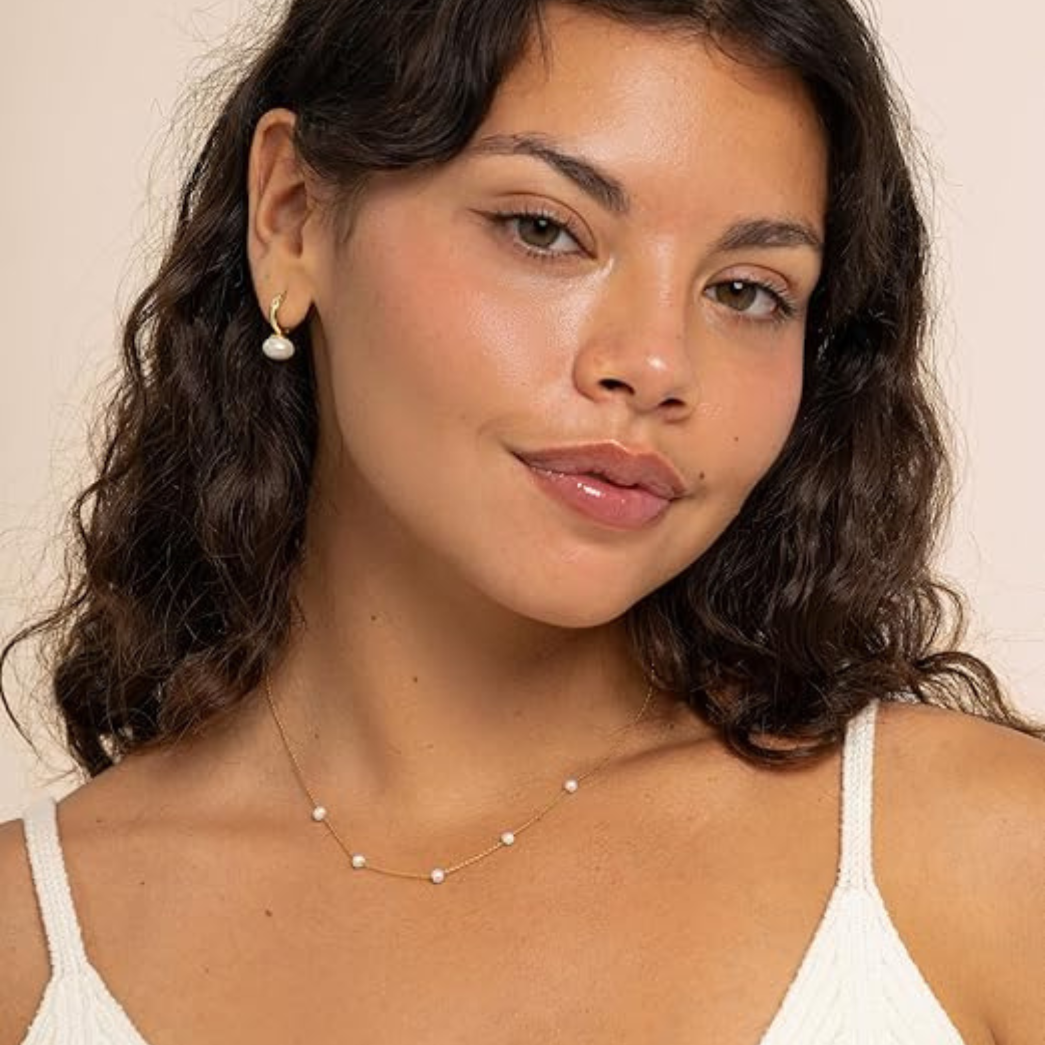 5-Pearl Station Necklace