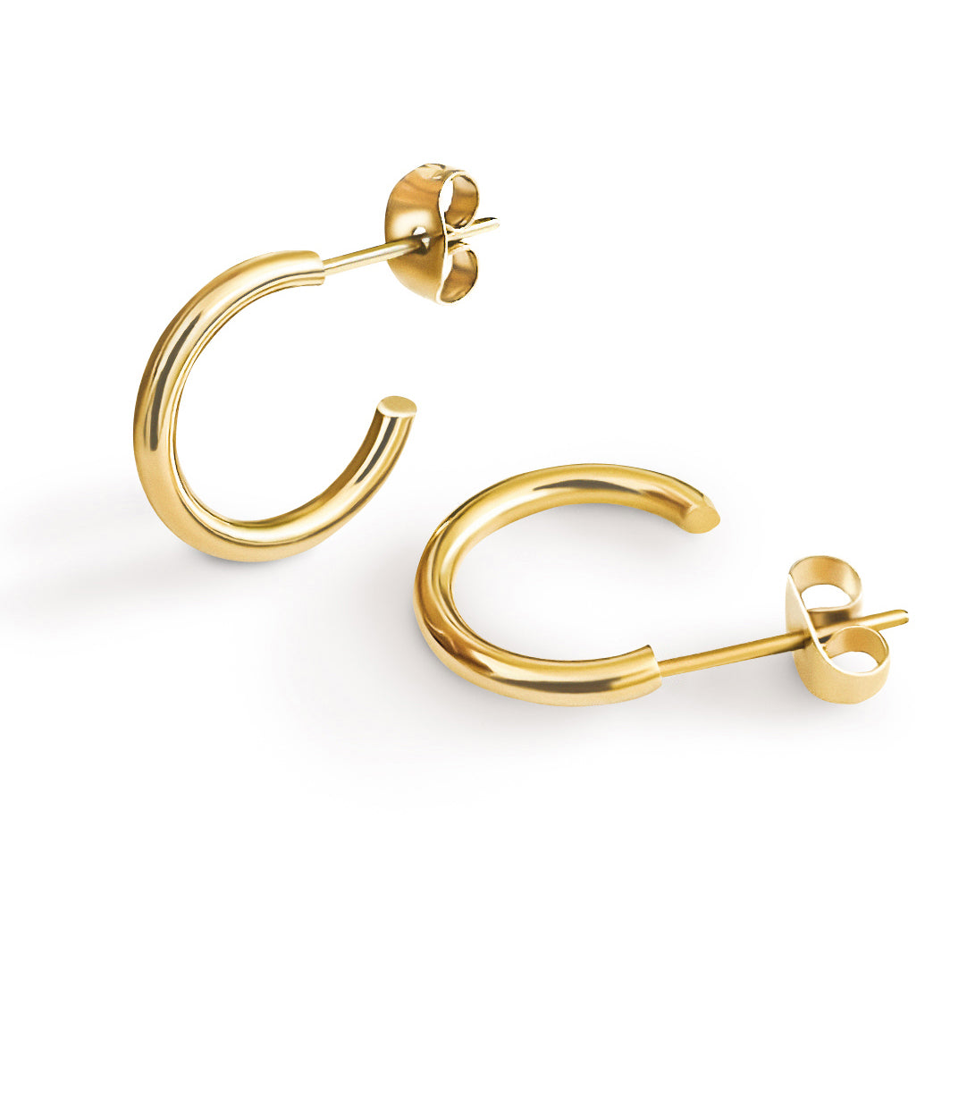 Gold Hoop Earrings 15mm