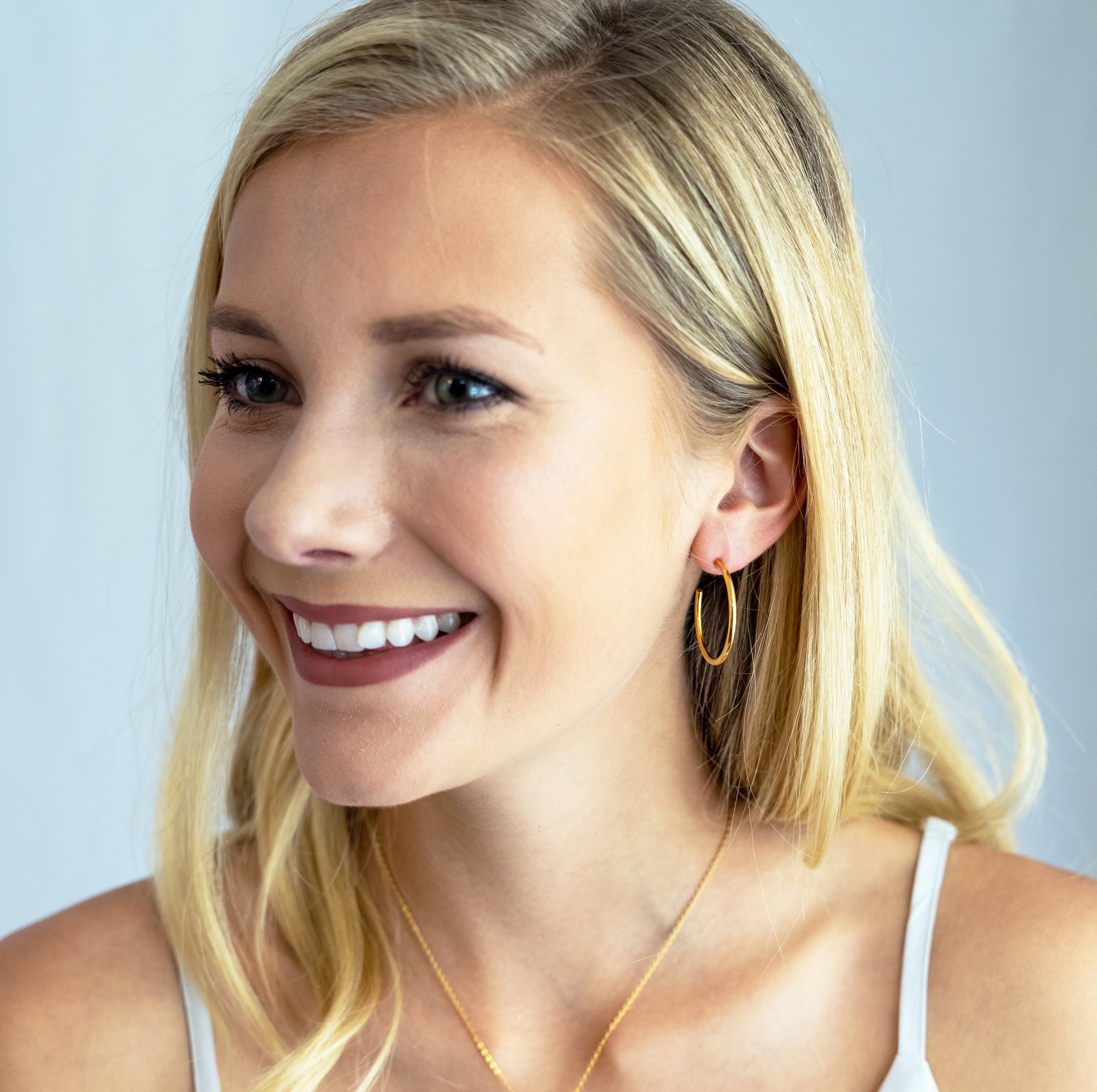 Gold Hoop Earrings 30mm