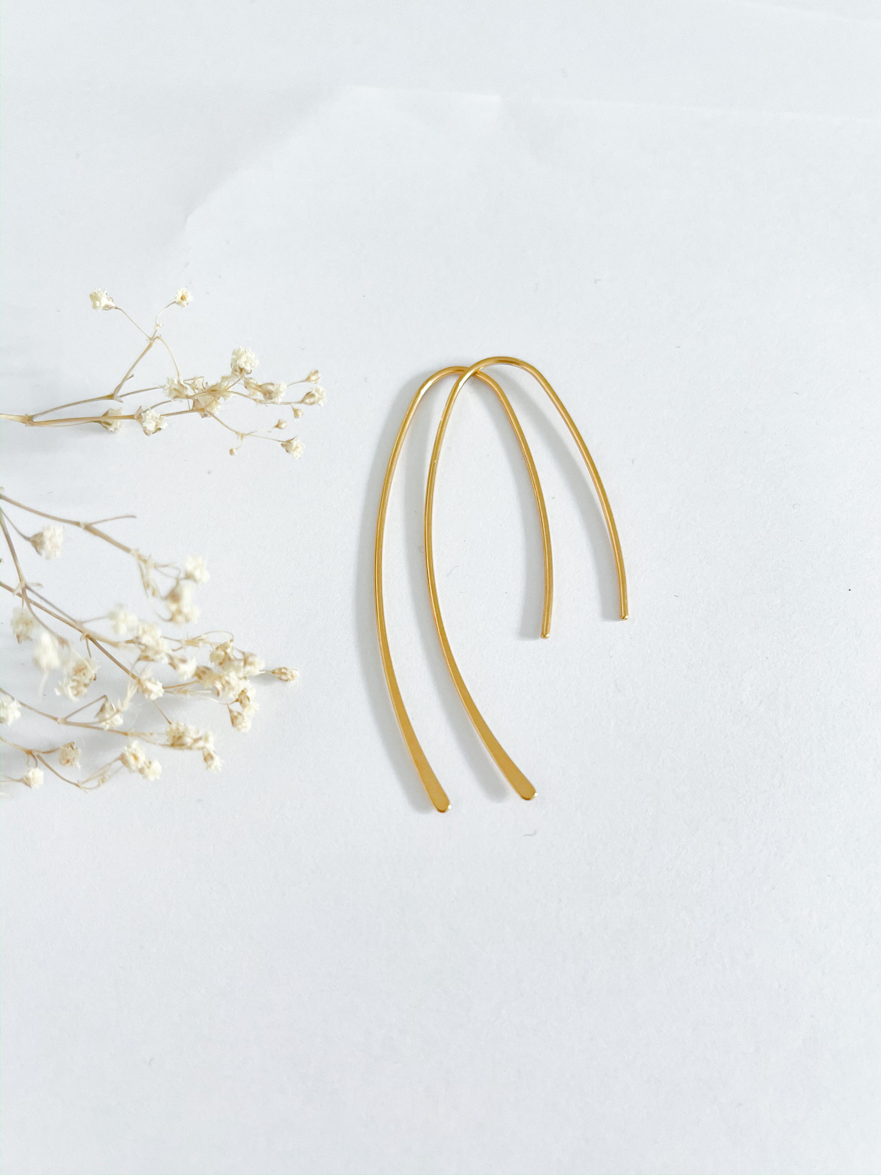 Wire Dangle Drop Threader Earrings