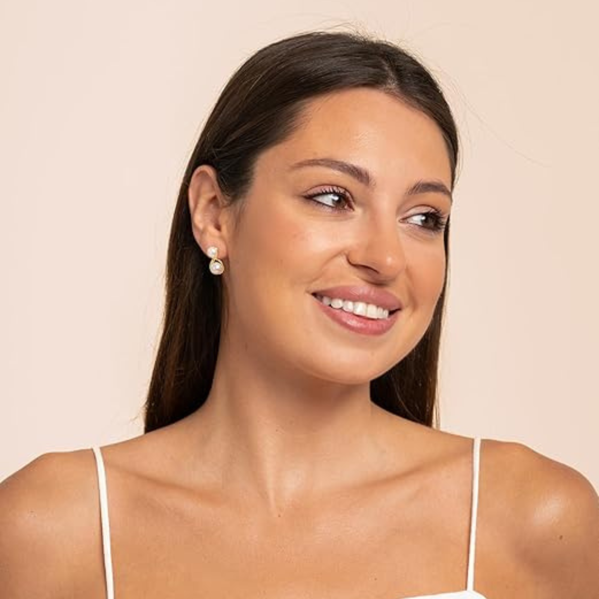 Infinity Double Pearl Studs