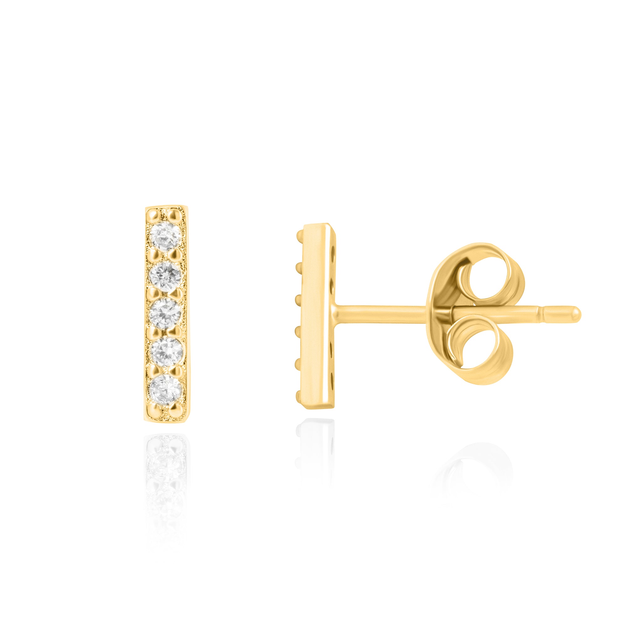 Cz Bar Stud Earrings