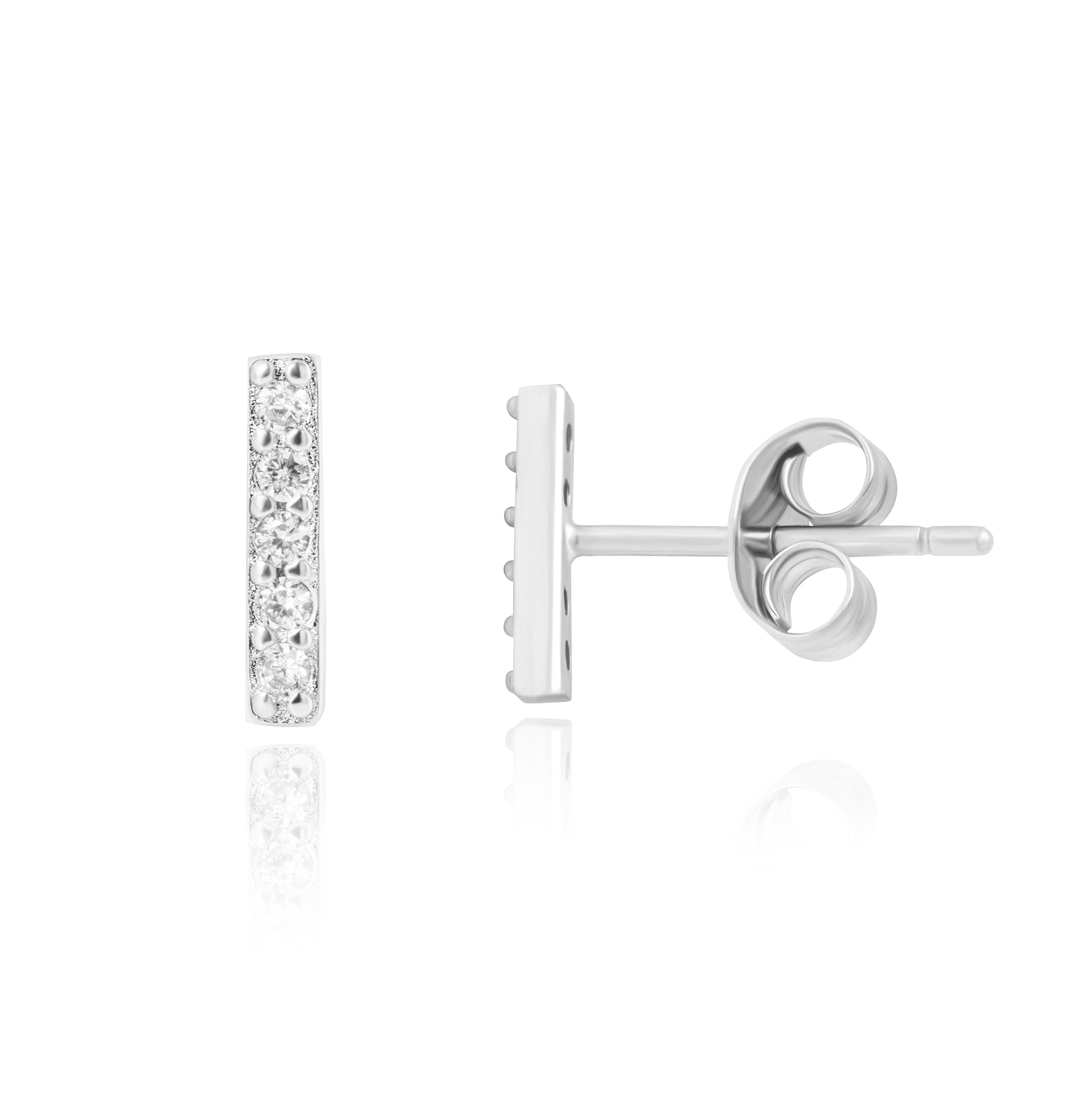 Cz Bar Stud Earrings