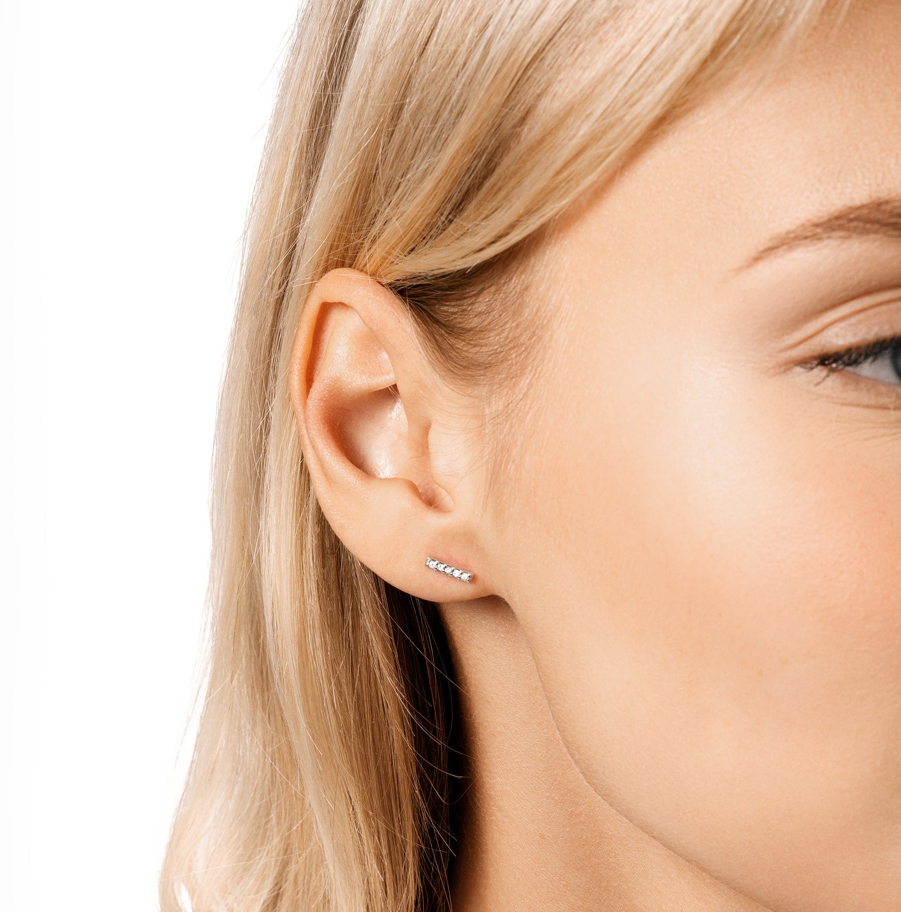 Cz Bar Stud Earrings