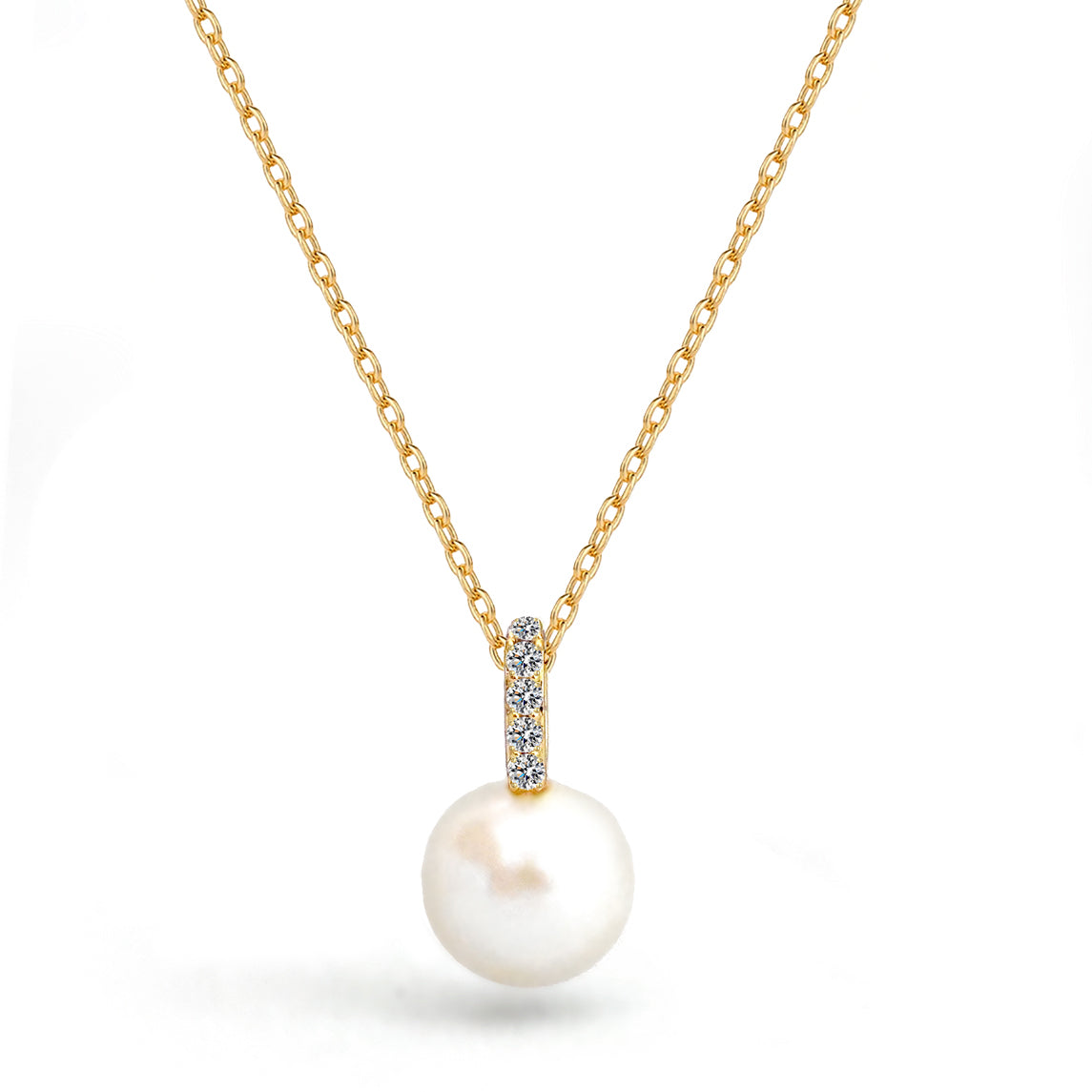 CZ Pearl Drop Necklace