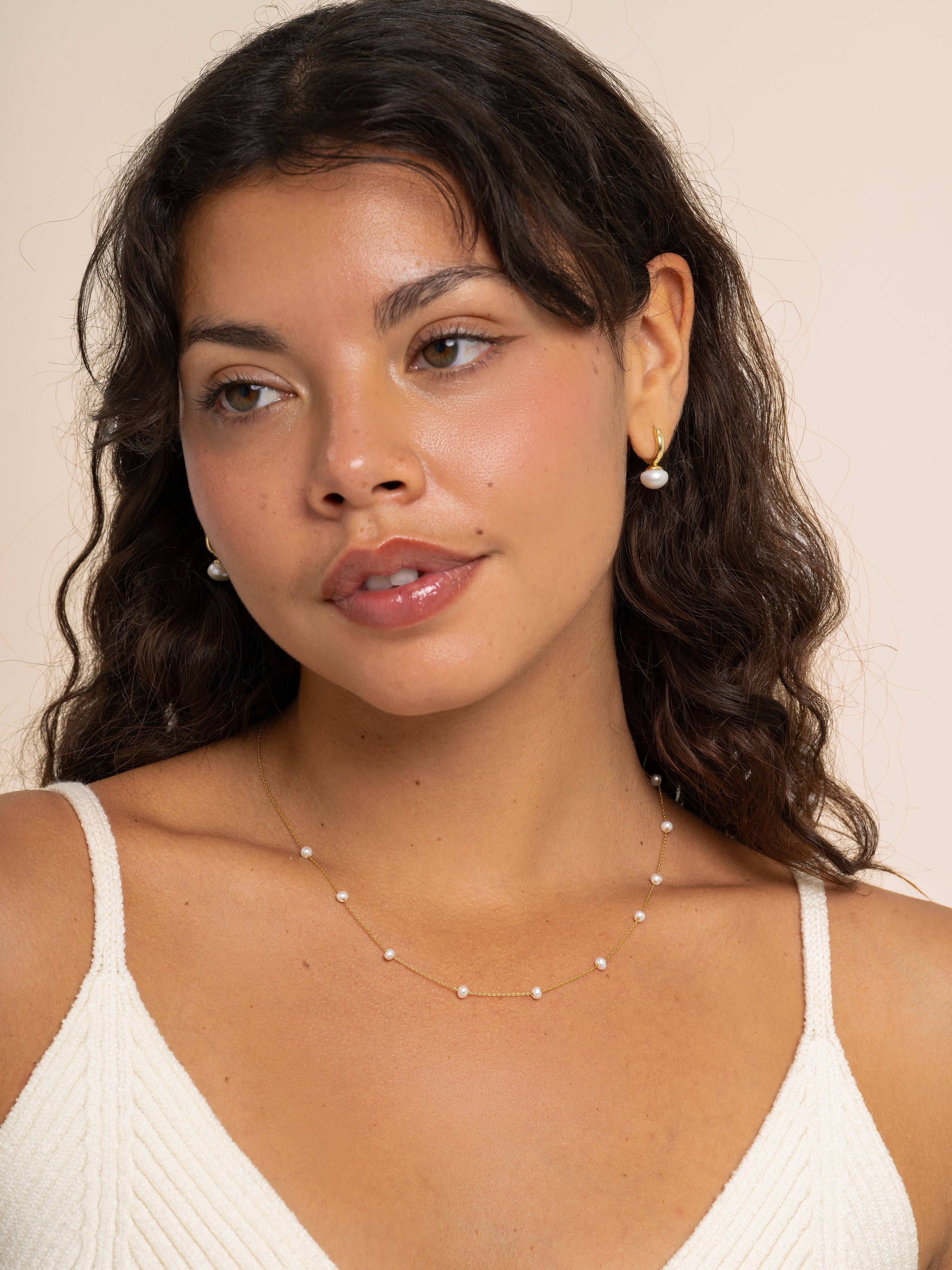 Classic Pearl Station Necklace