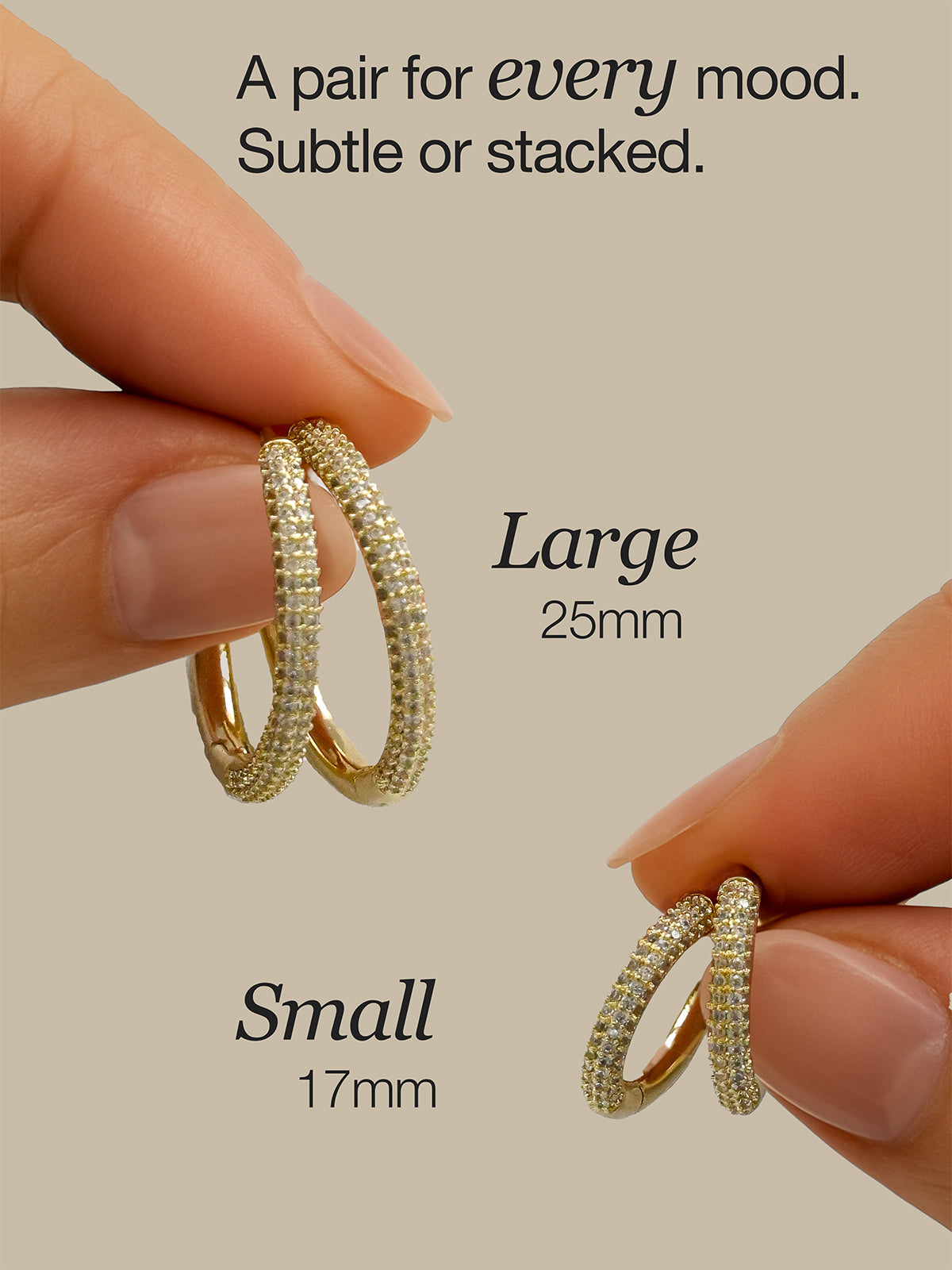 CZ Pave Huggie Hoop Earrings