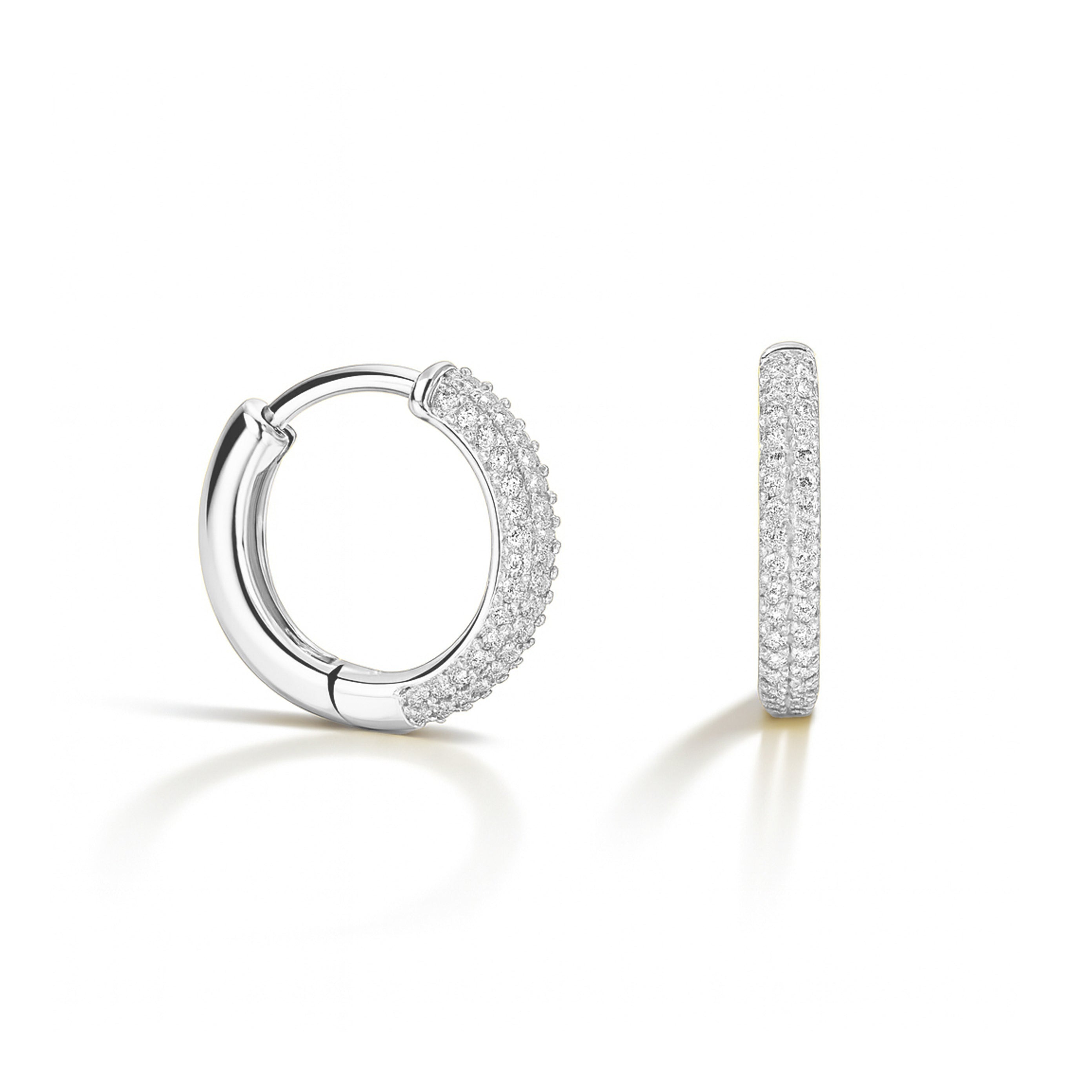 CZ Pave Huggie Hoop Earrings