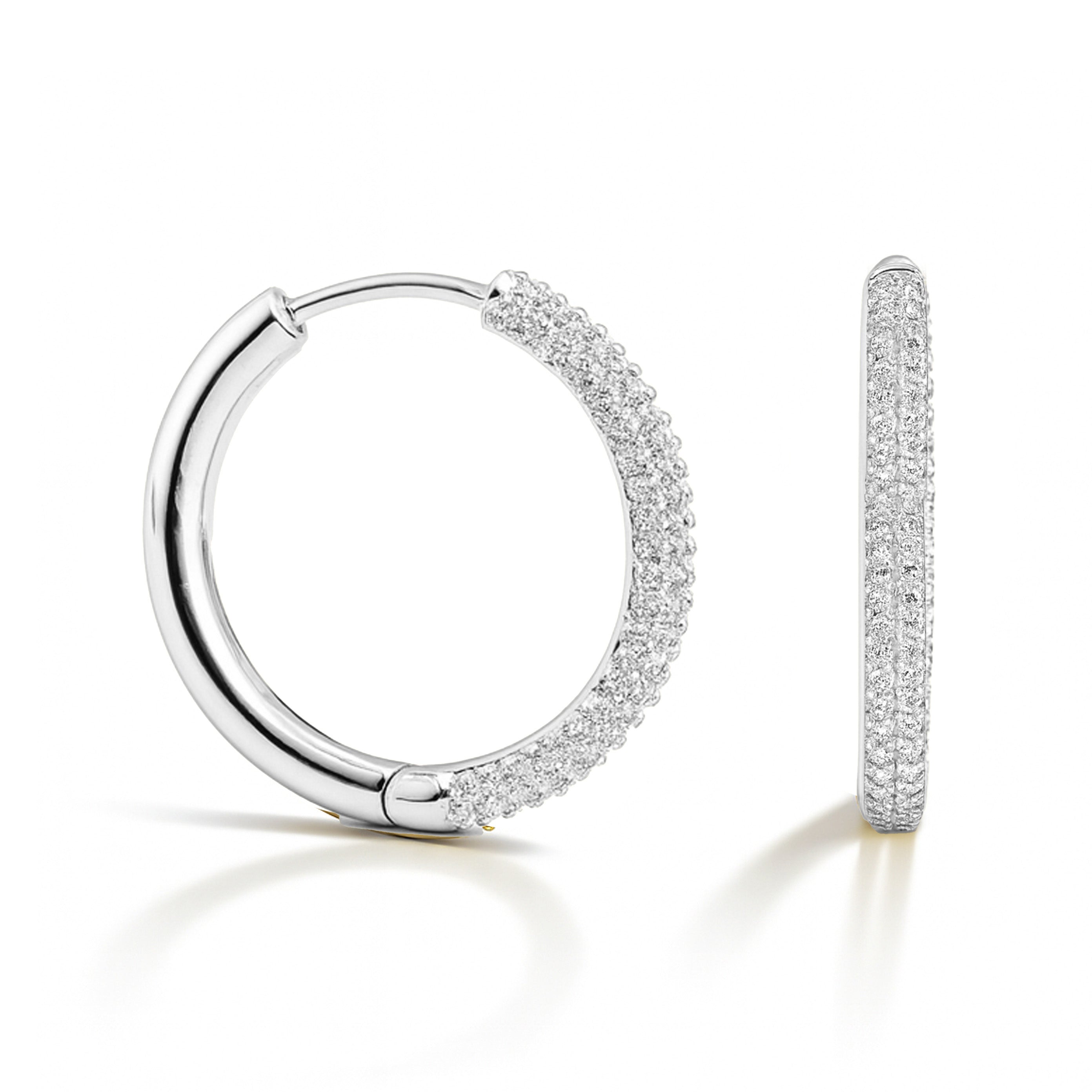CZ Pave Huggie Hoop Earrings