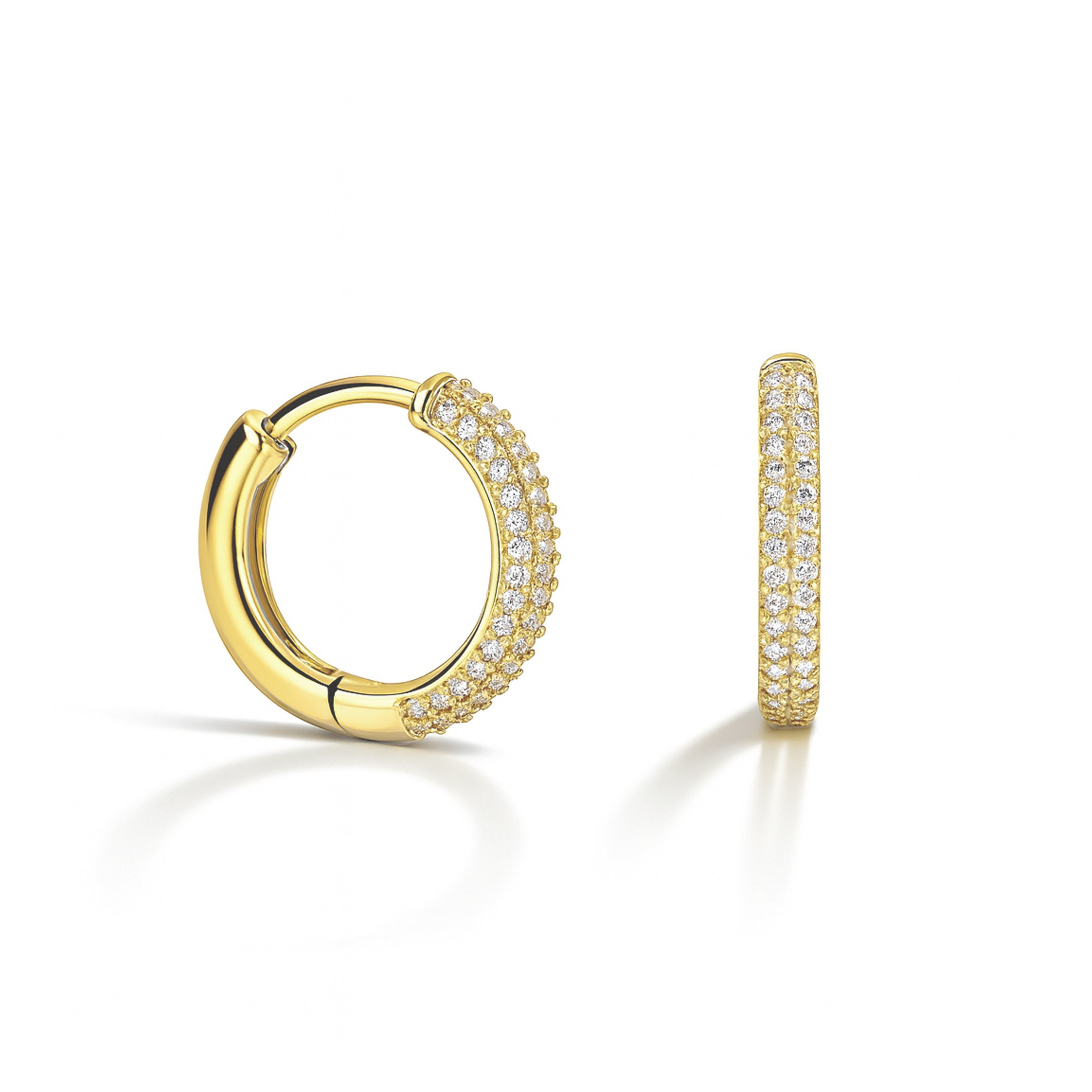 CZ Pave Huggie Hoop Earrings