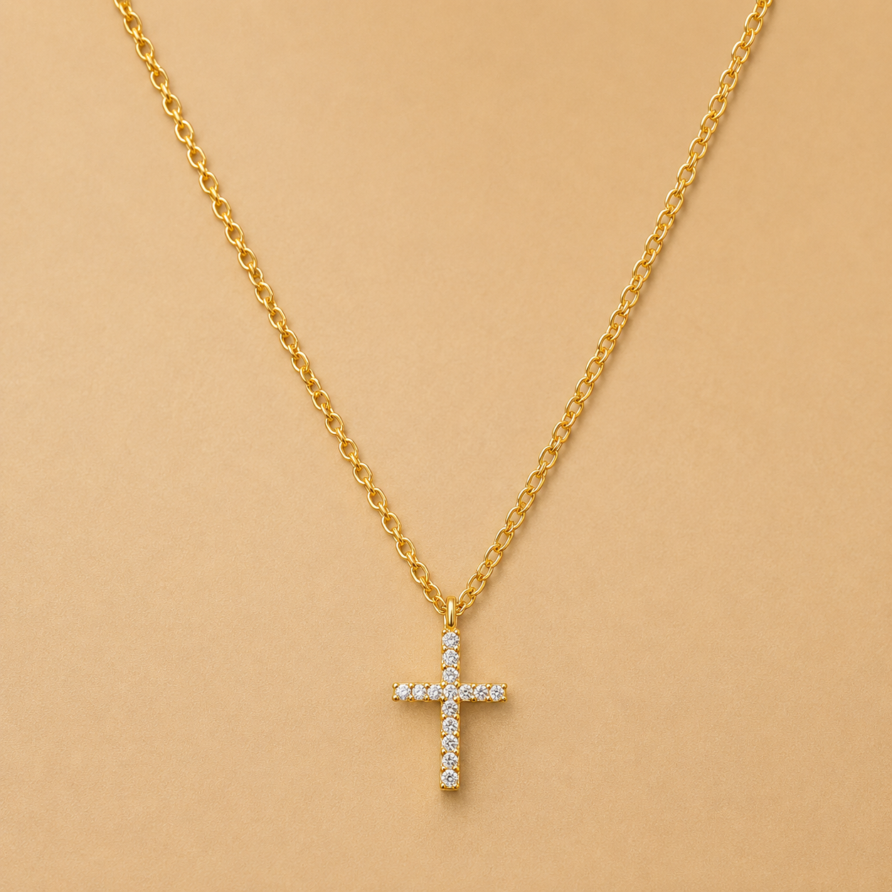 Cubic Zirconia Cross Necklace