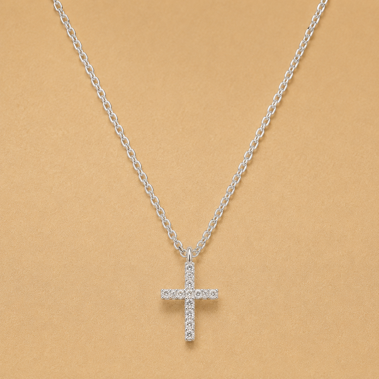 Cubic Zirconia Cross Necklace