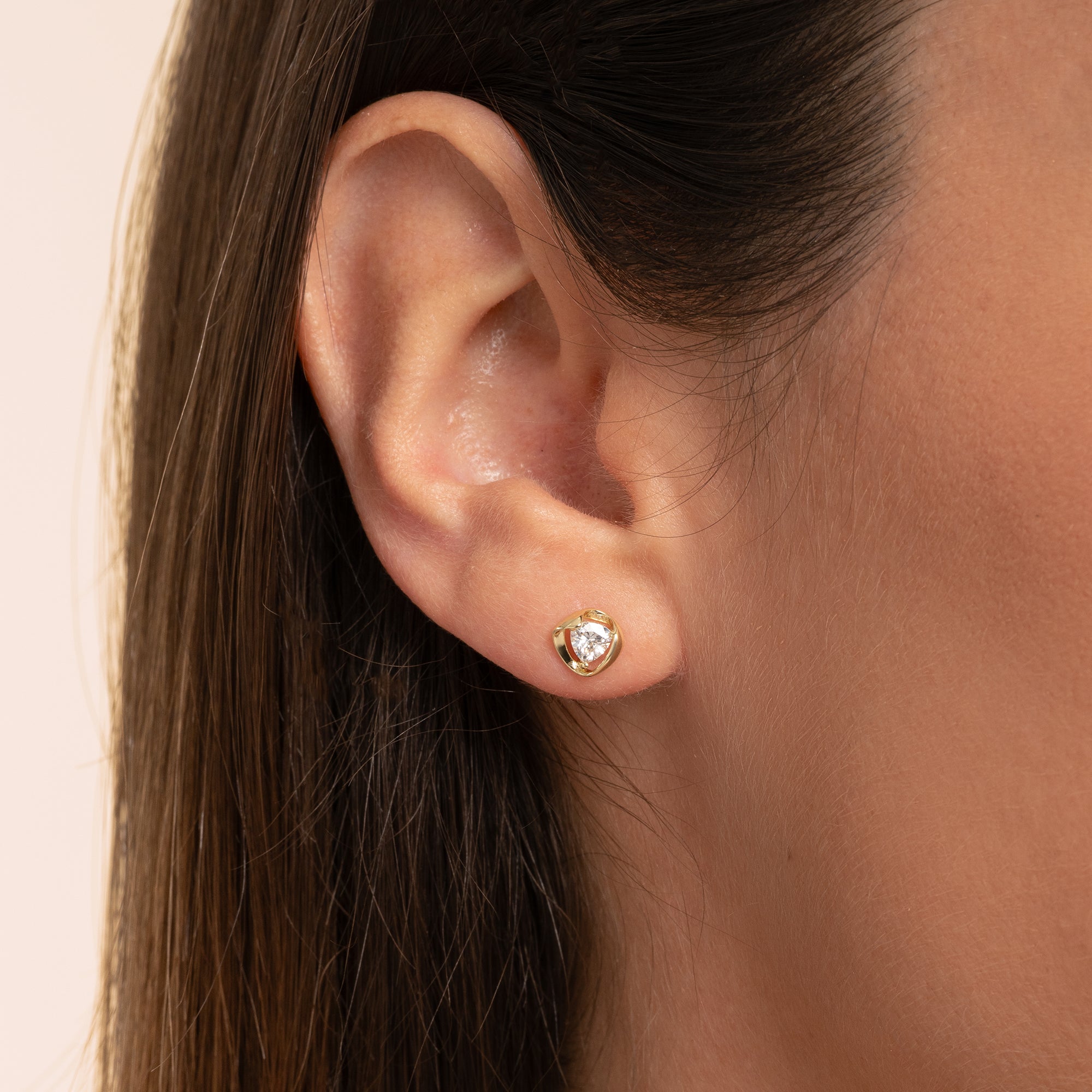 Modern CZ Bezel Studs