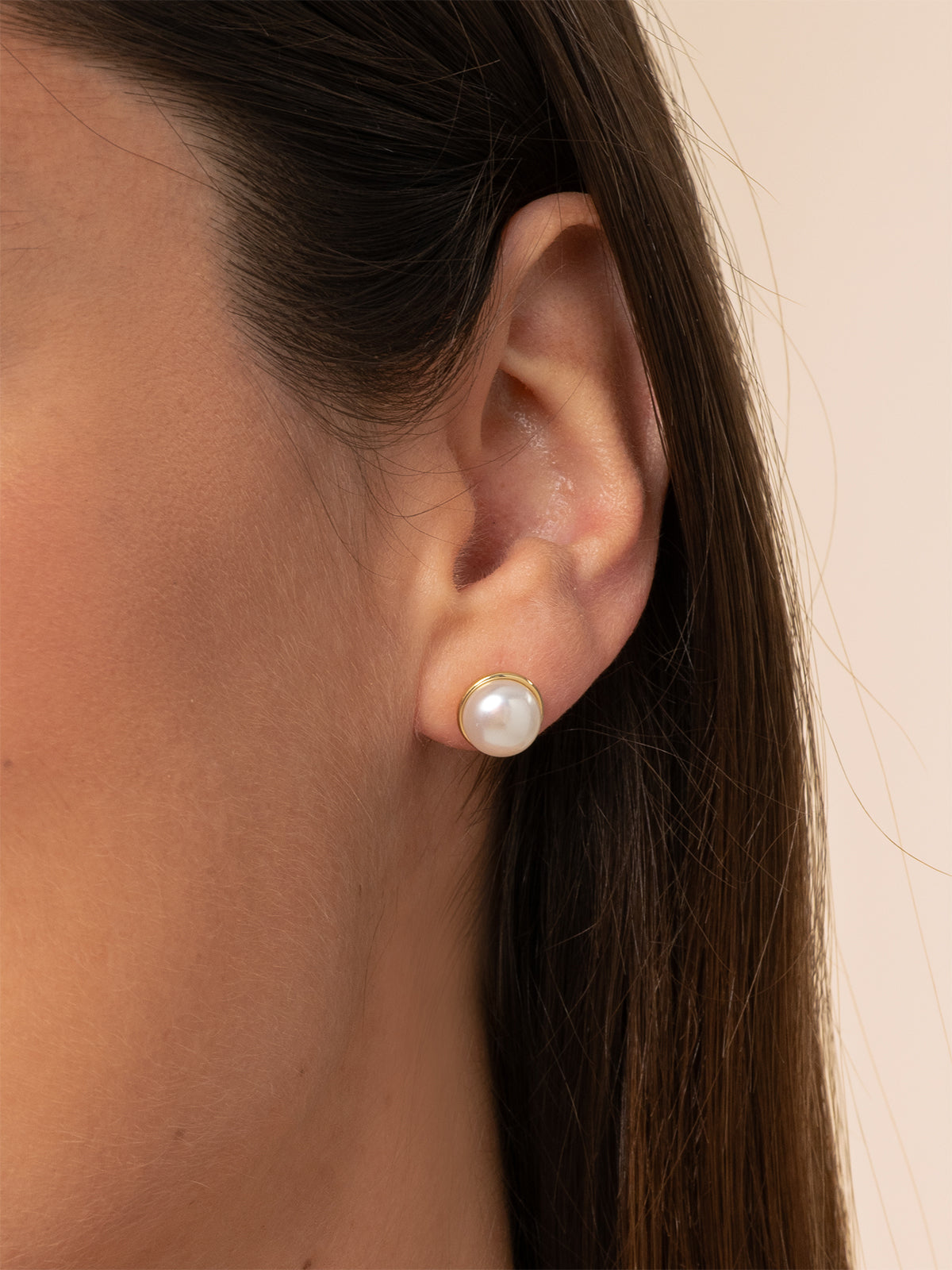 Classic Pearl Bezel Studs