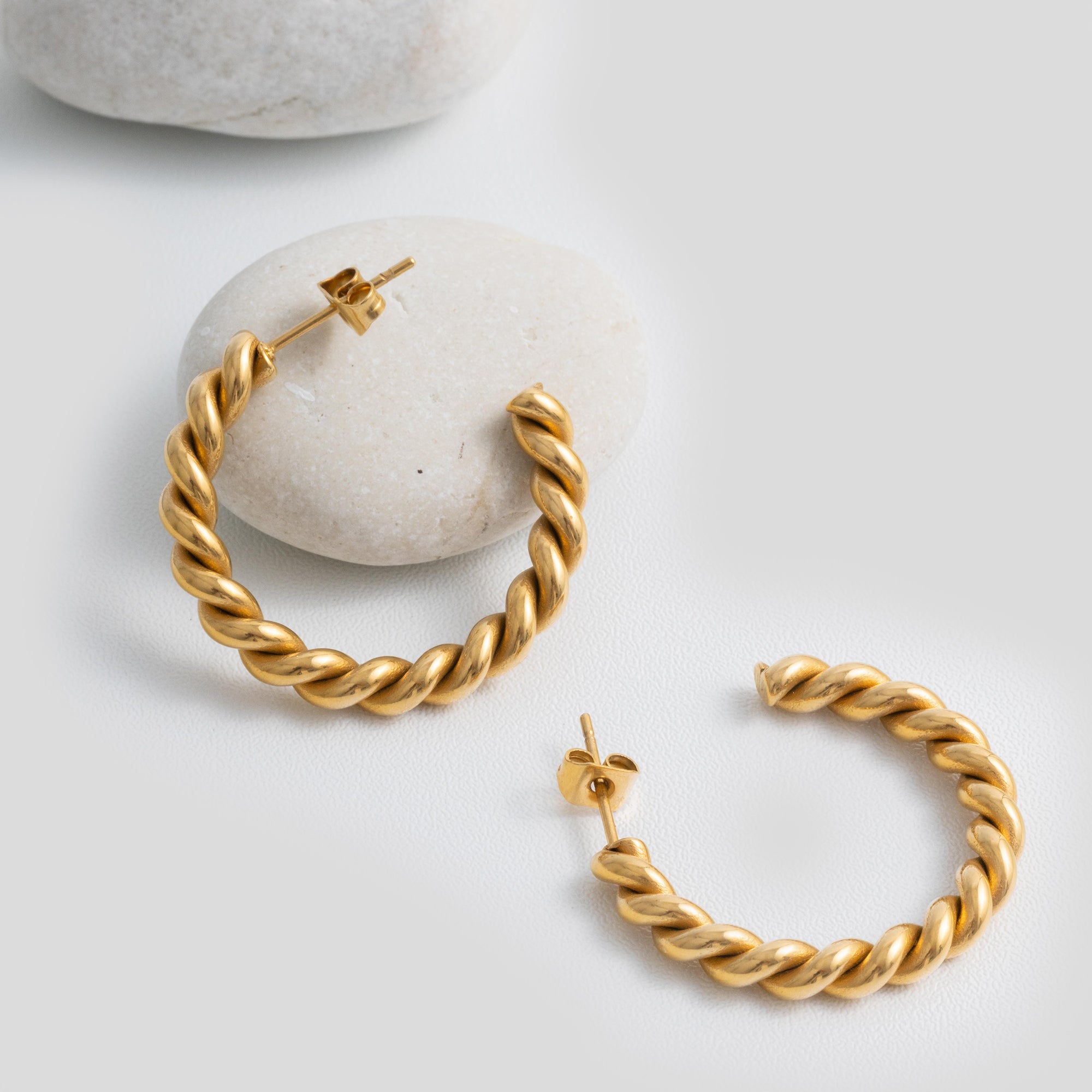 Twisted Rope Hoop Earrings