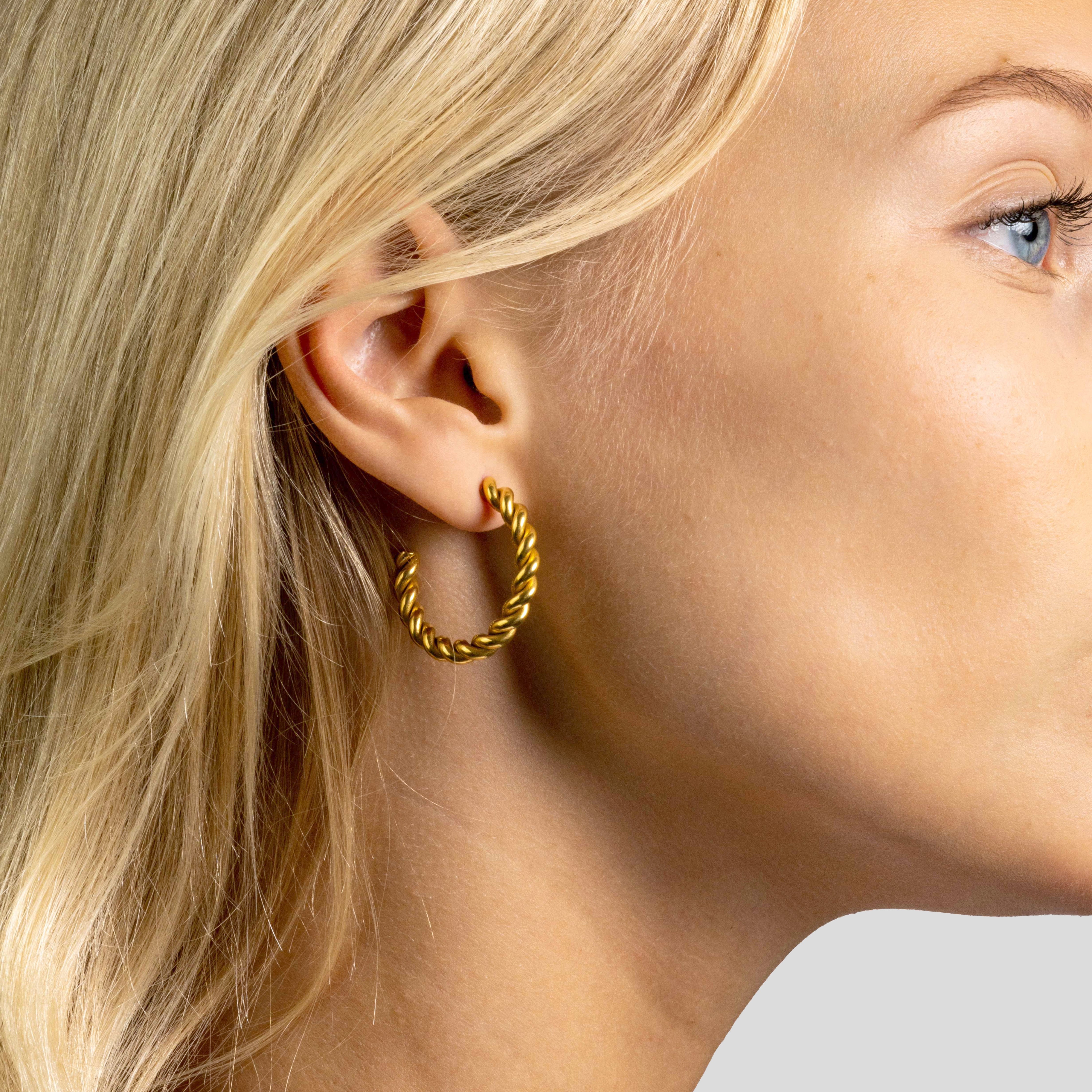 Twisted Rope Hoop Earrings