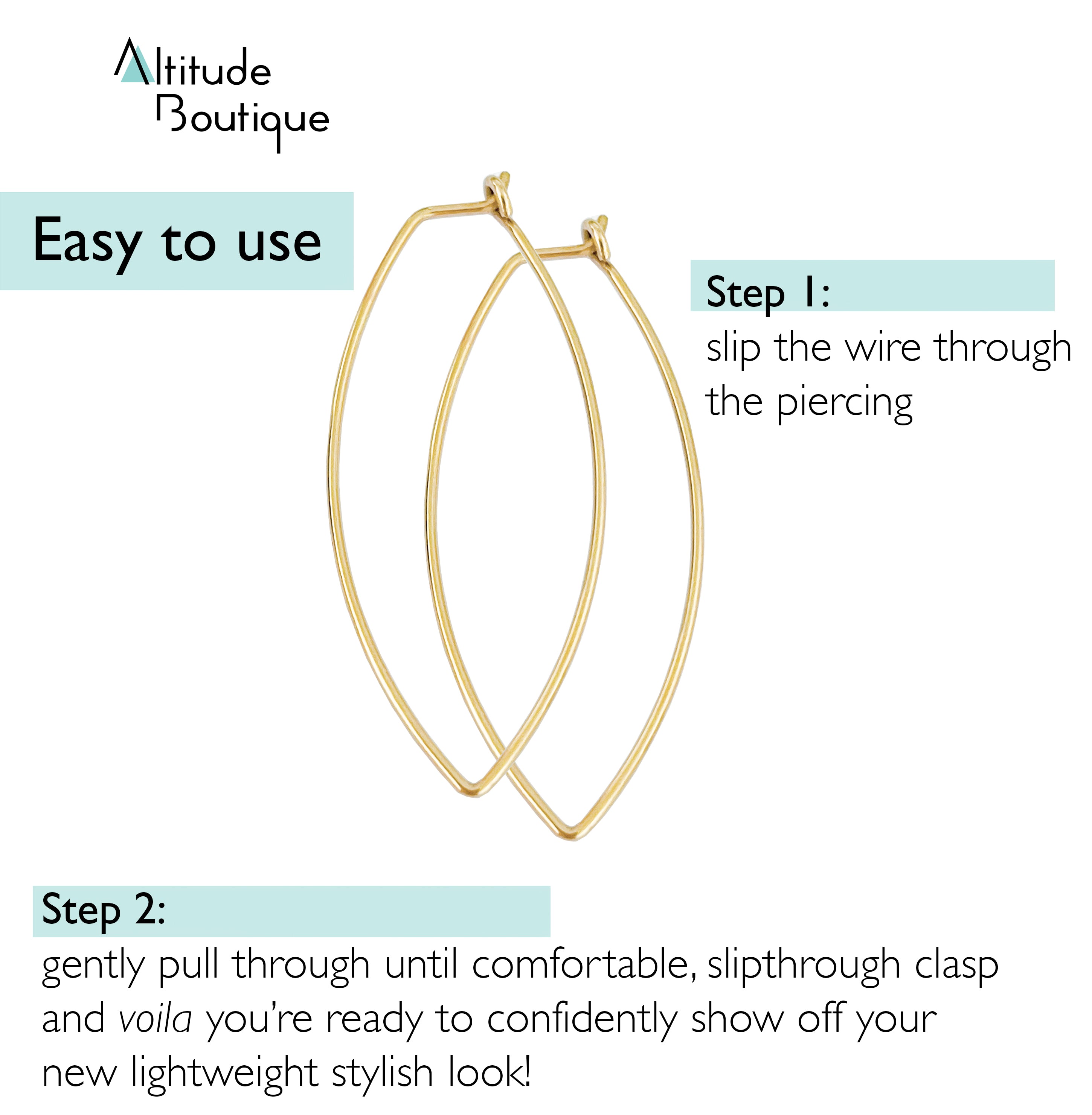 Wire Closed Hoop Threader Earrings