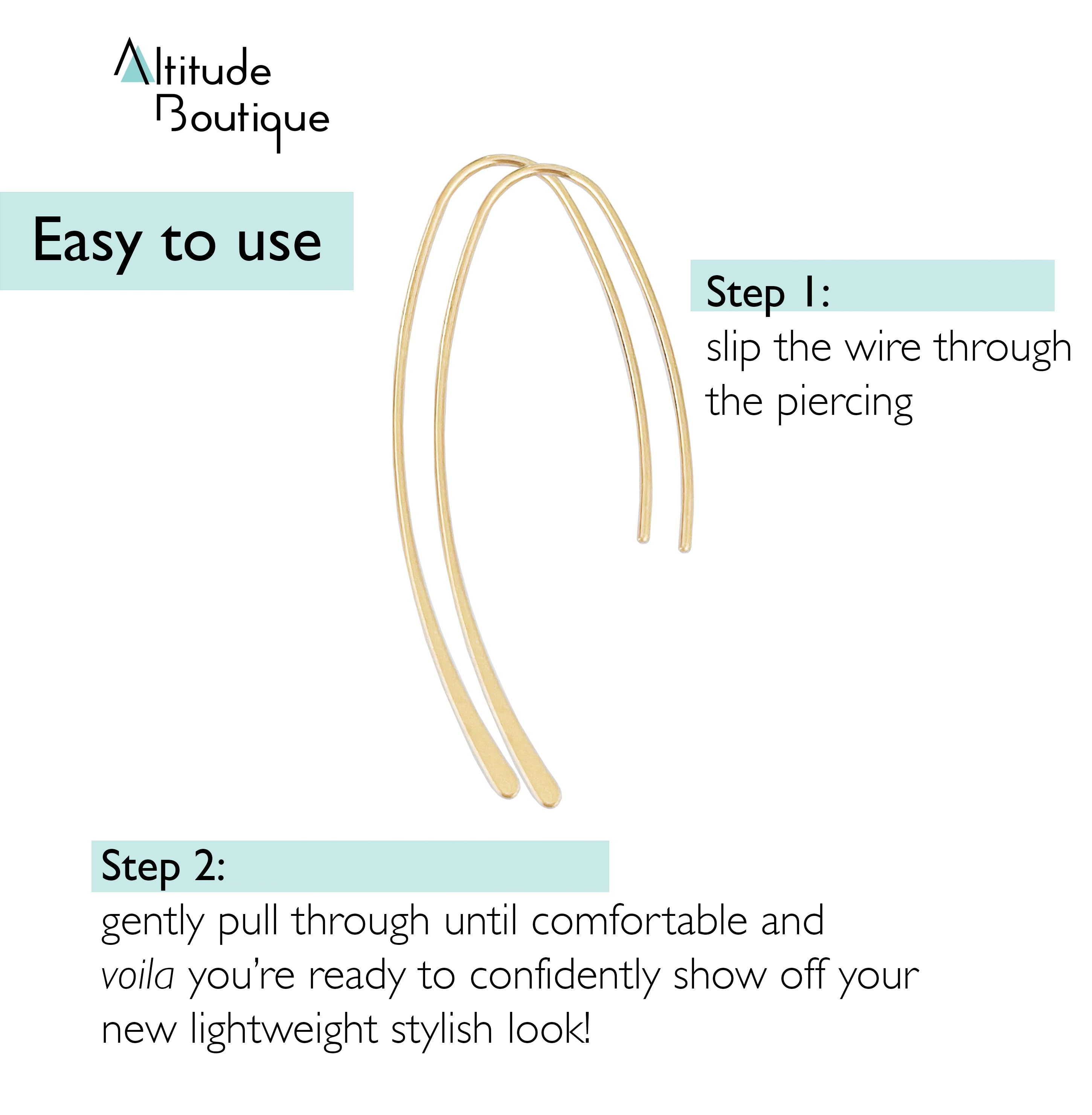 Wire Dangle Drop Threader Earrings