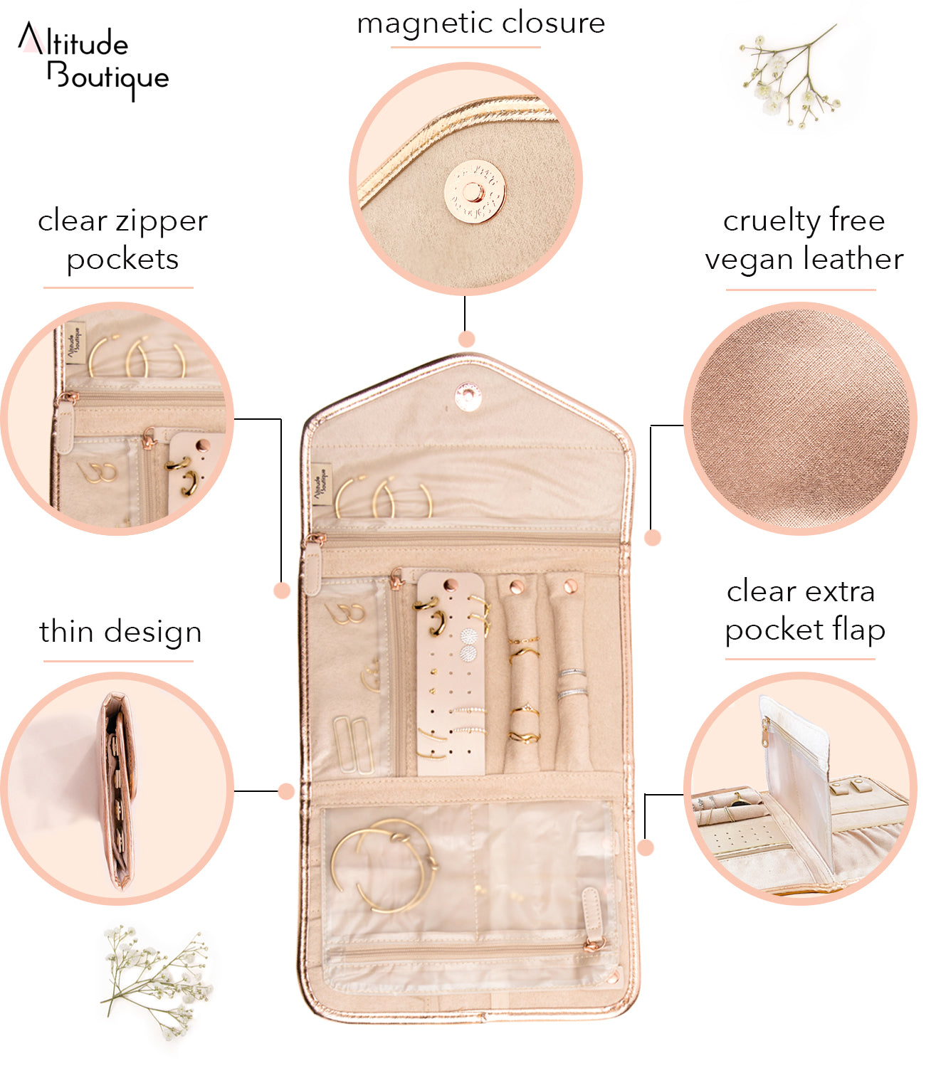 Rose Gold Jewelry Organizer