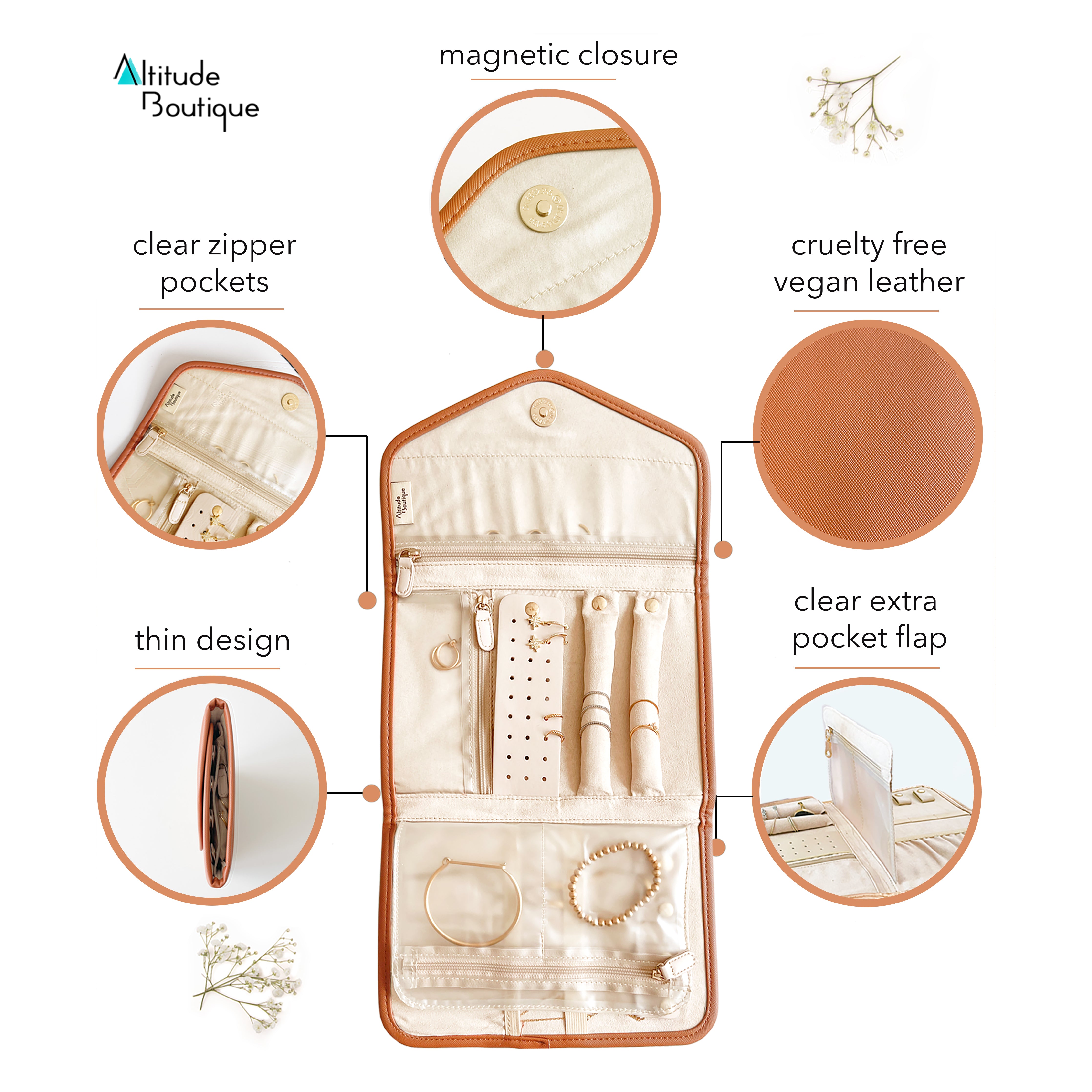 Vegan Leather Jewelry Organizer