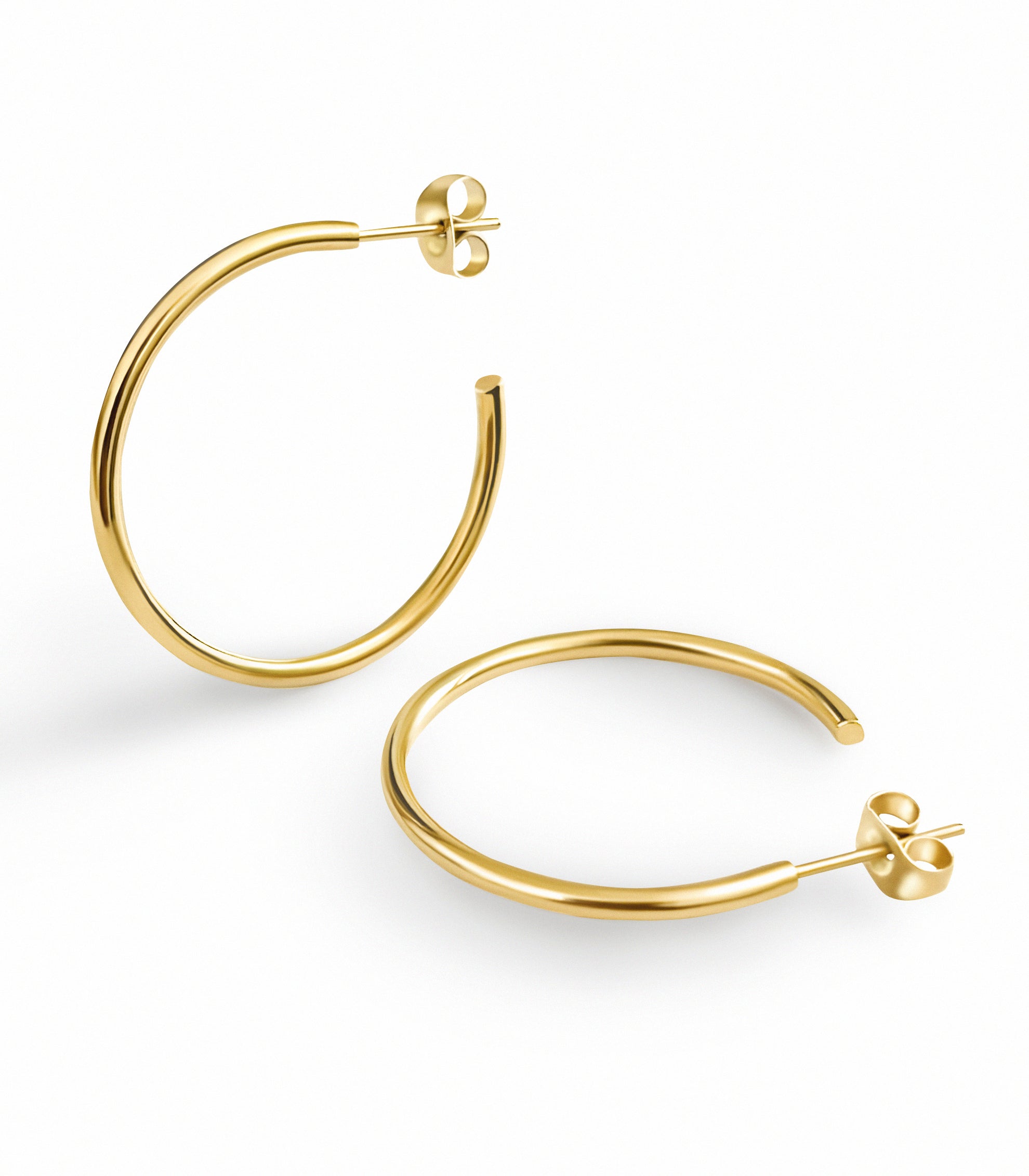 Gold Hoop Earrings 30mm
