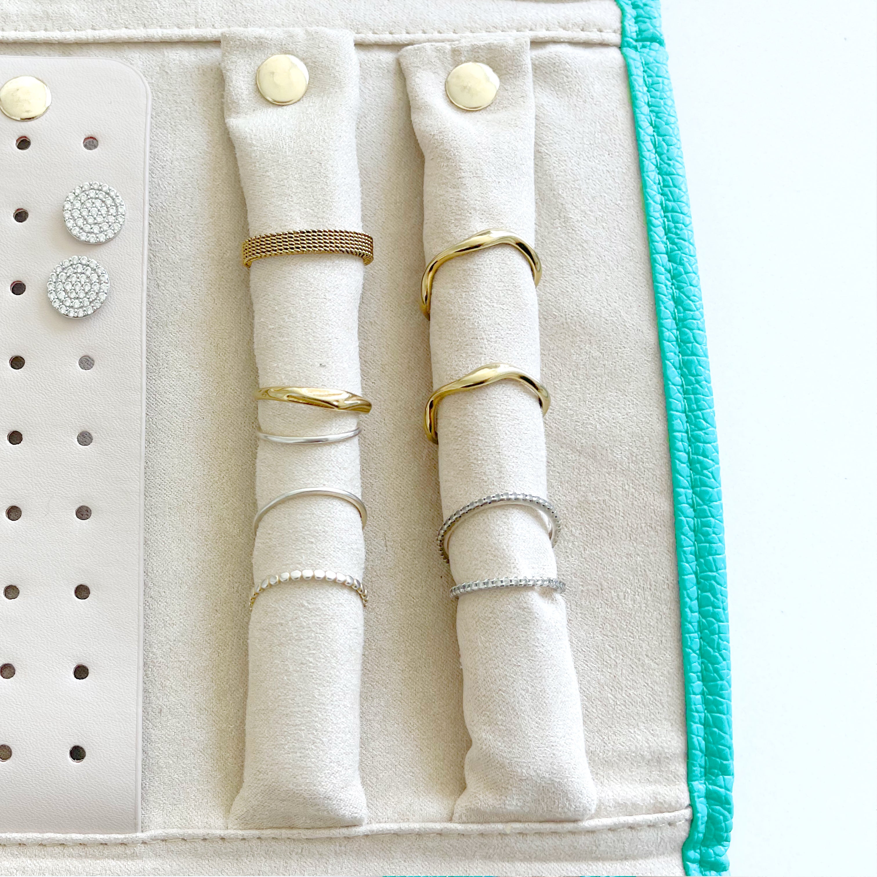 Teal Vegan Leather Jewelry Organizer