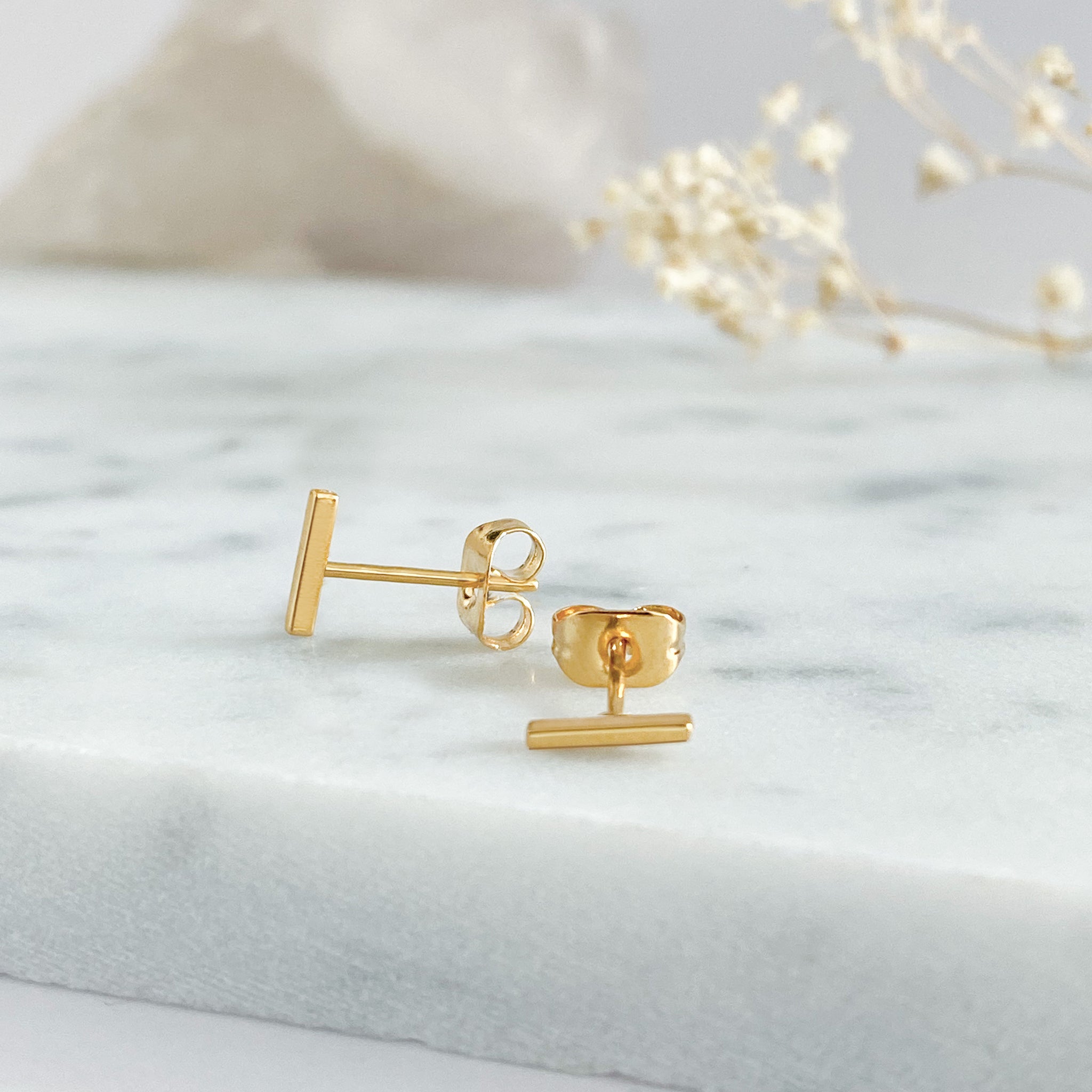 Thin Bar Stud Earrings