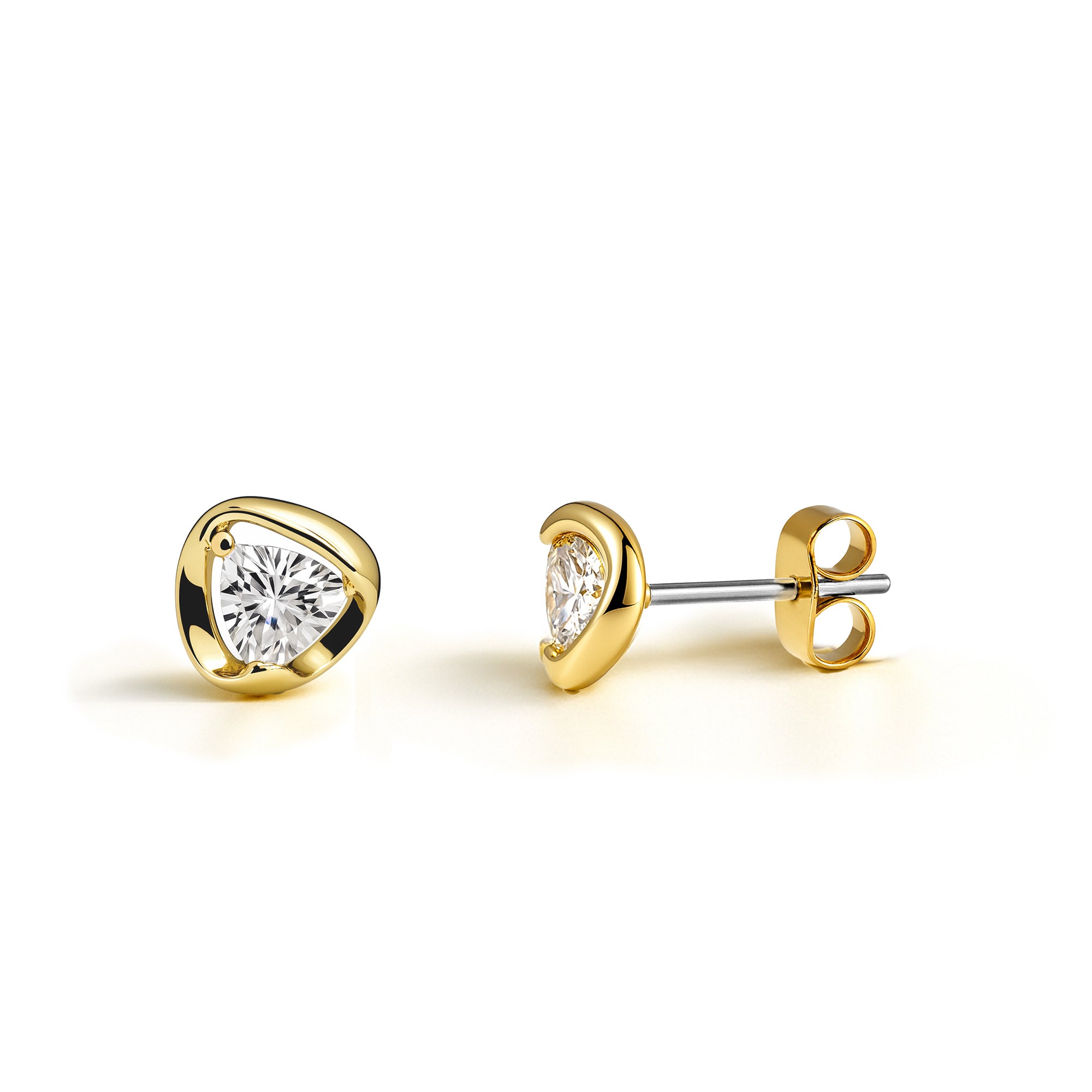 Modern CZ Bezel Studs