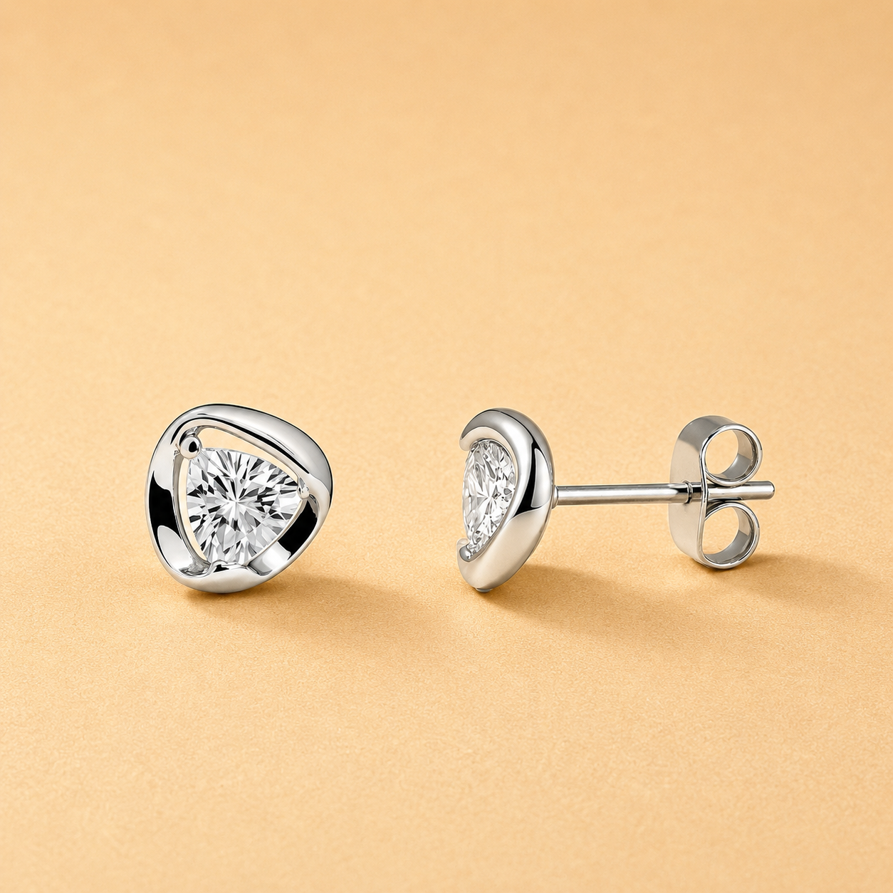 Modern CZ Bezel Studs