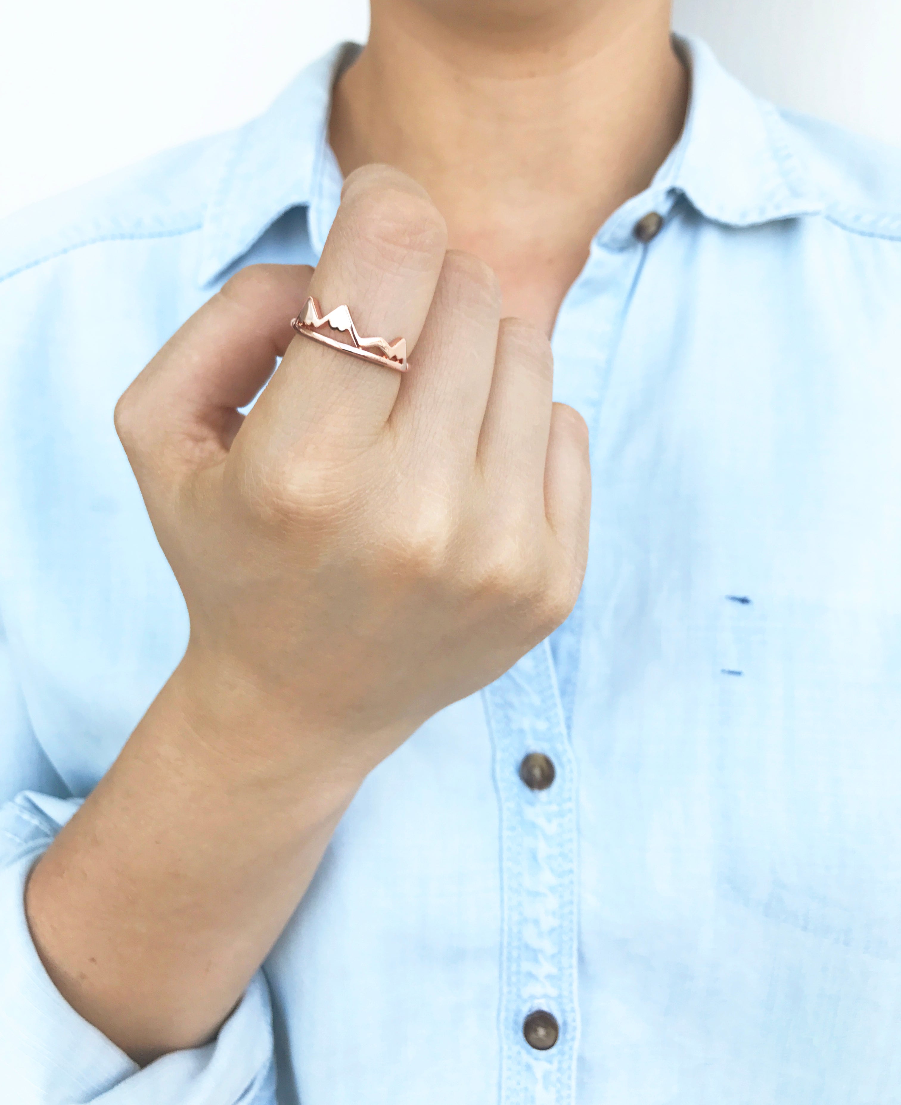 Rose Gold Mountain Ring Victoria Collection