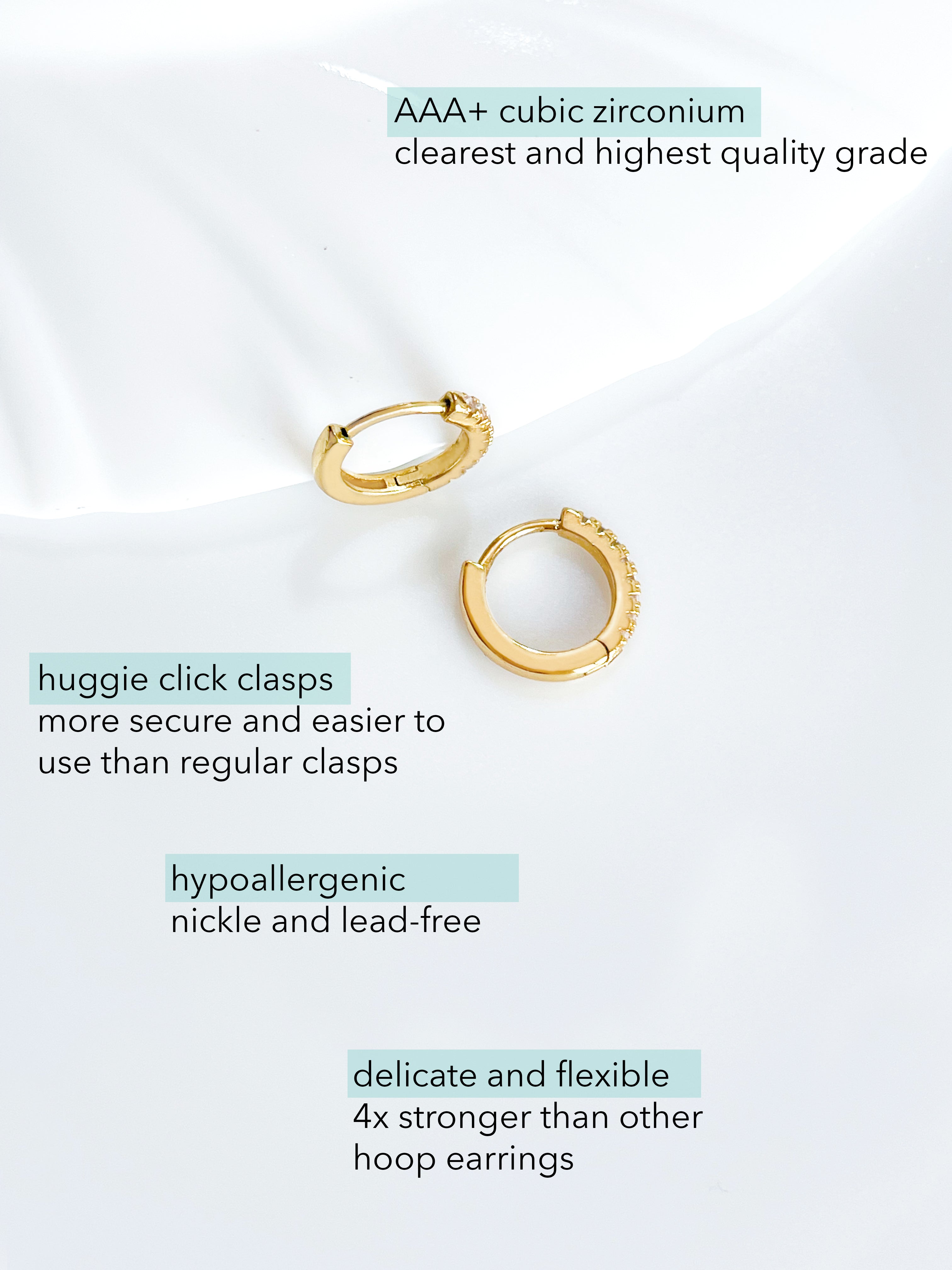 CZ Cuff Earrings Huggie Studs