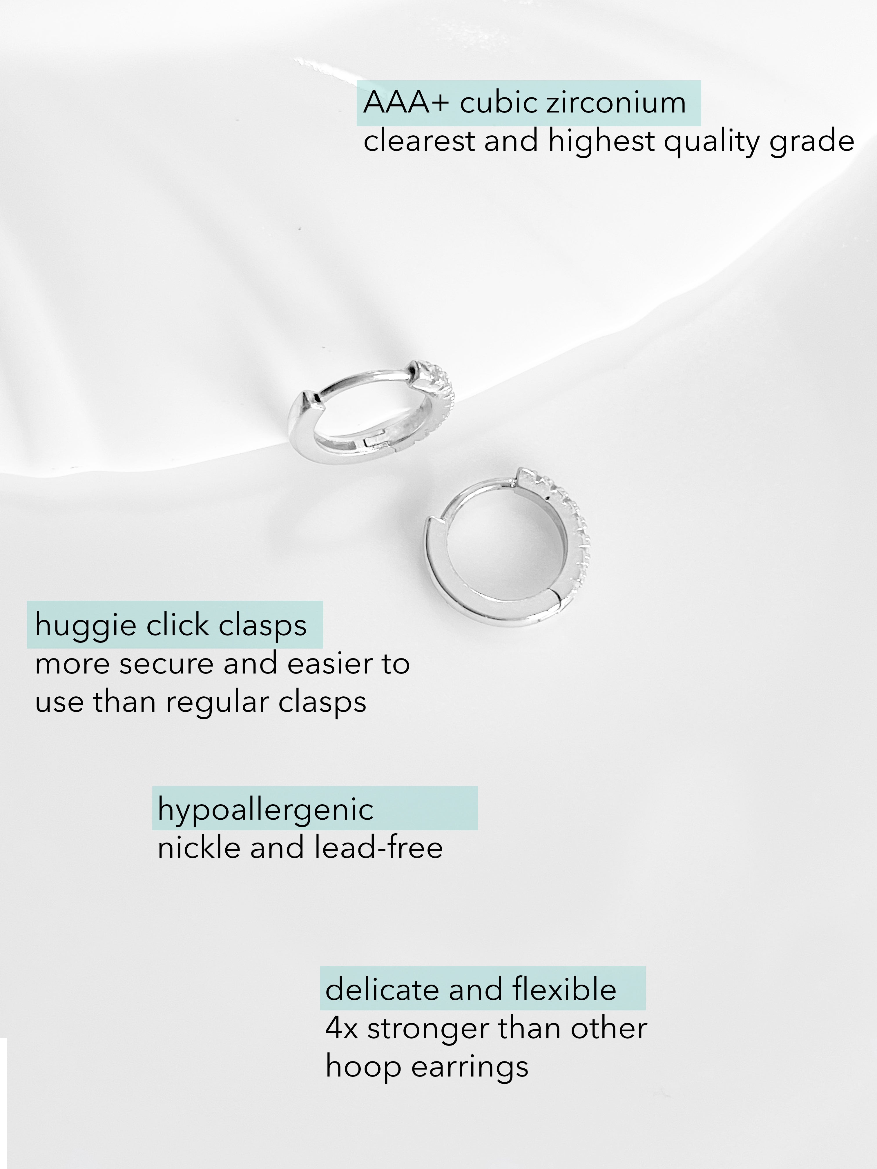 CZ Cuff Earrings Huggie Studs