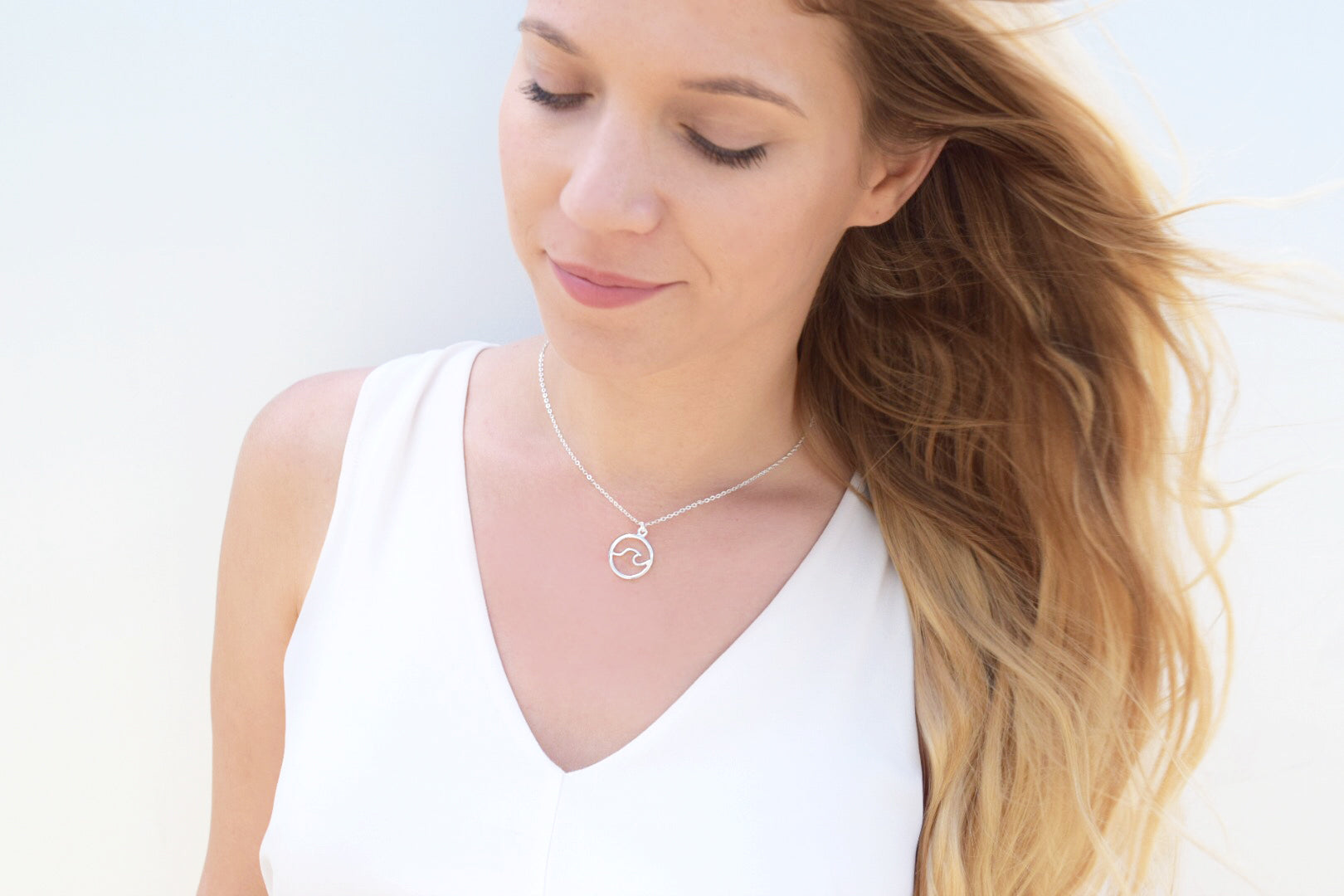Silver Ocean Wave Necklace Victoria Necklace
