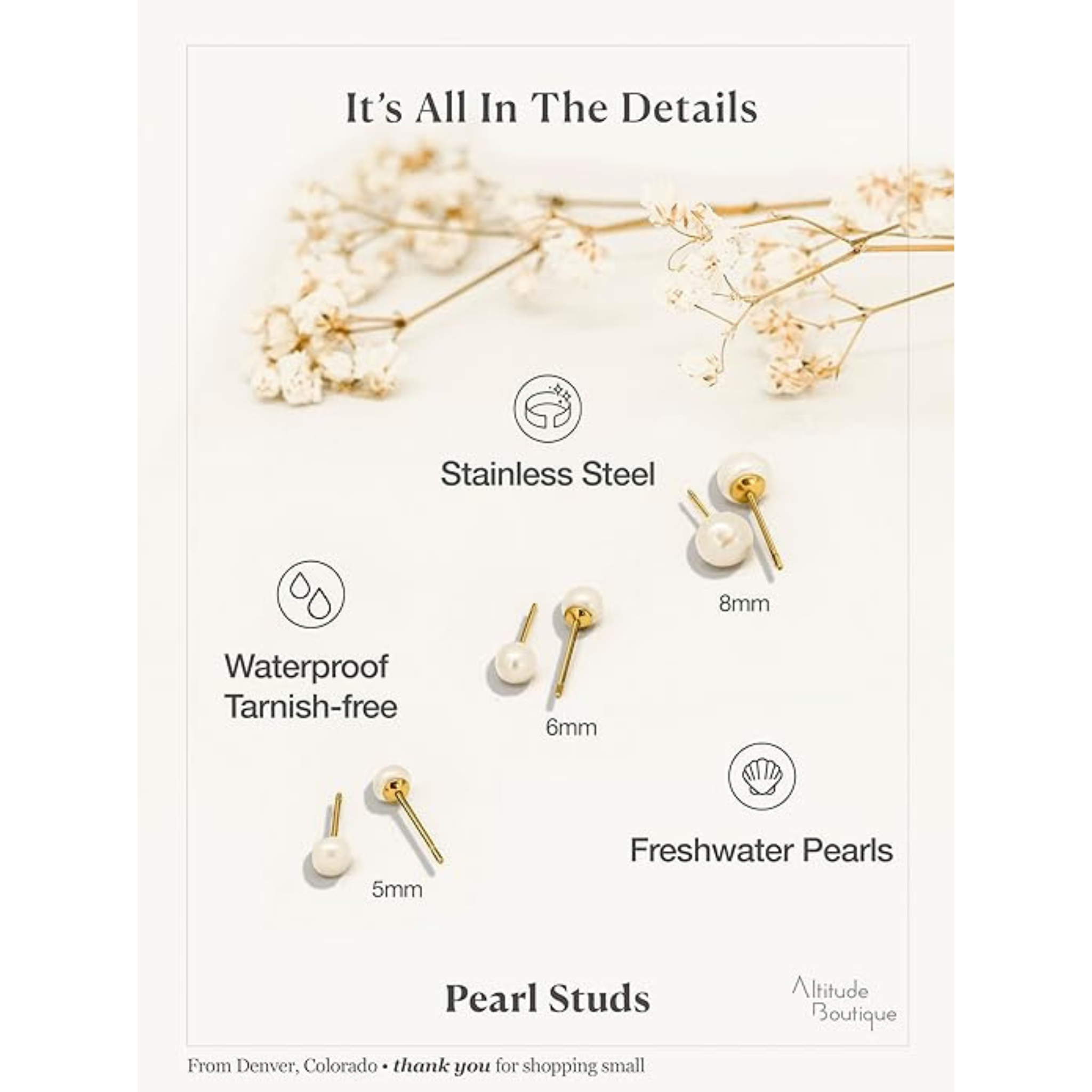 Classic Pearl Stud Earrings