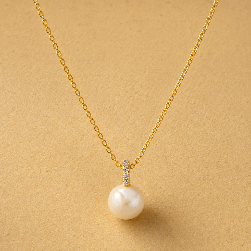 CZ Pearl Drop Necklace