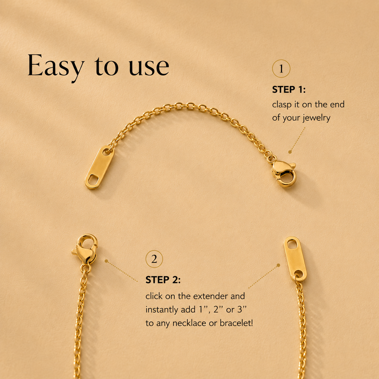 Necklace Extender 3 Piece Chain Set