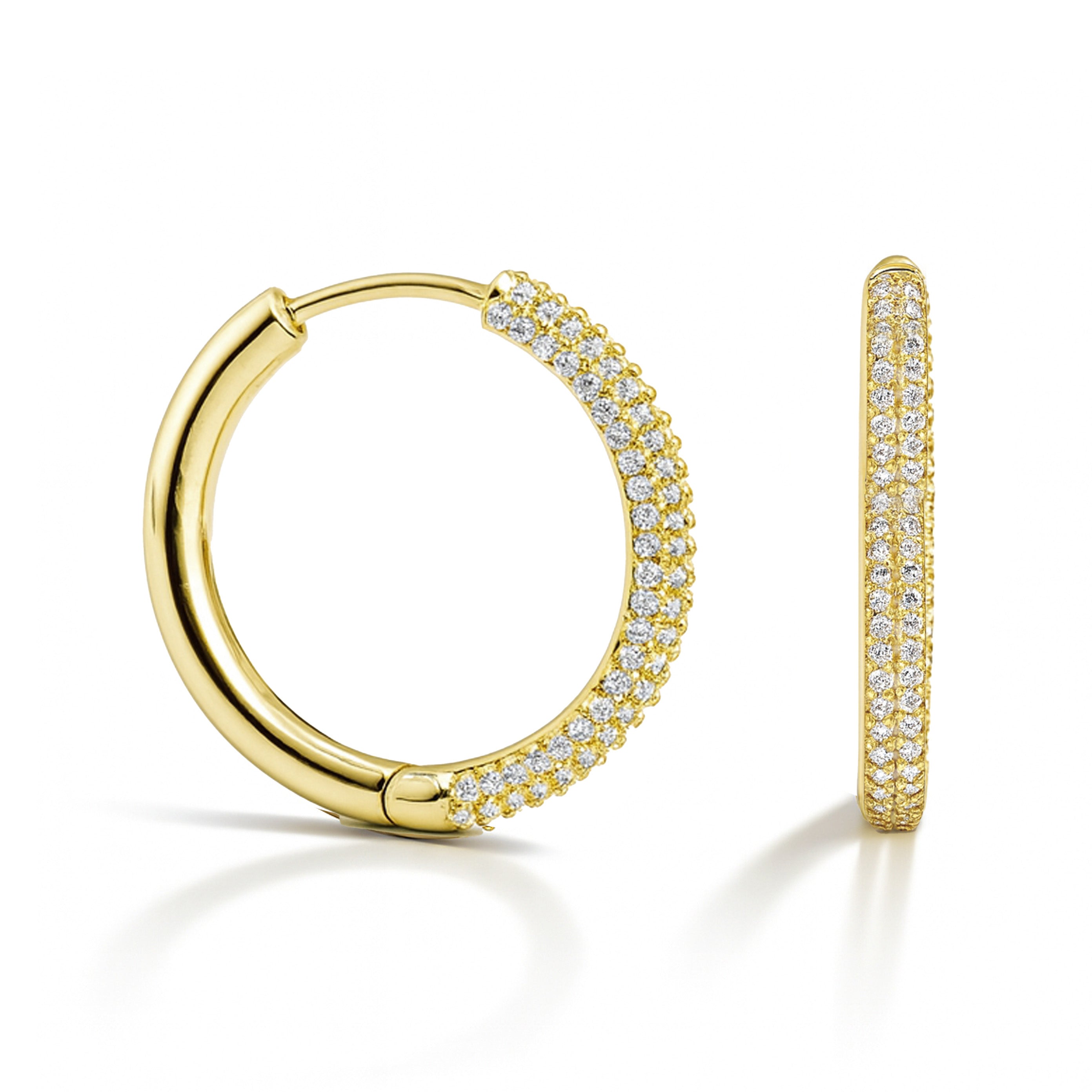 CZ Pave Huggie Hoop Earrings