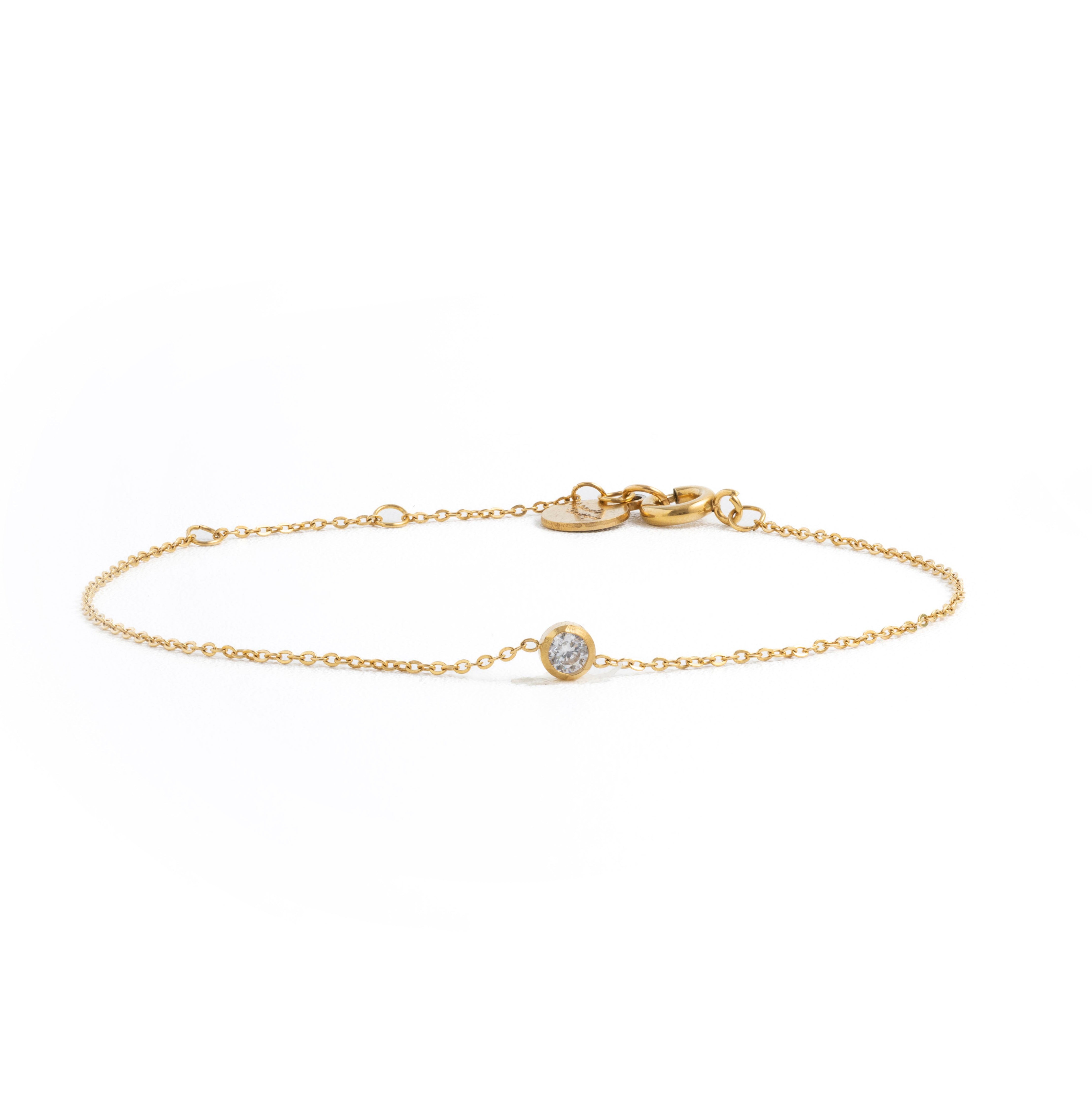 Diamond Bezel Solitaire Bracelet – Curated Los Angeles