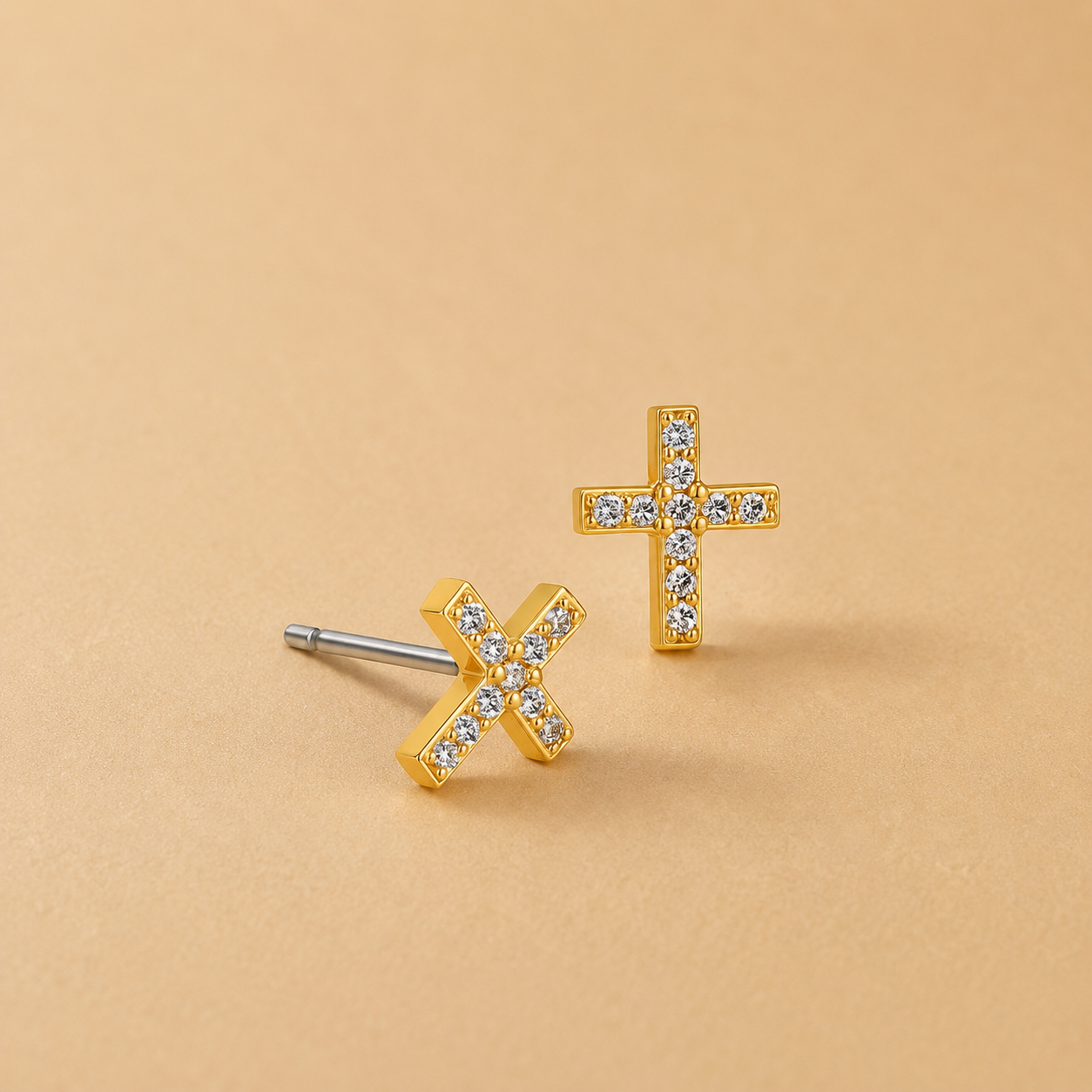 Cz Cross Earrings