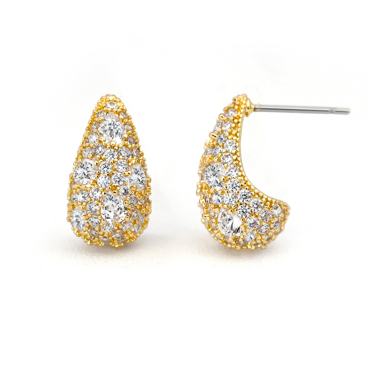 Small CZ Teardrop Pavé Earrings