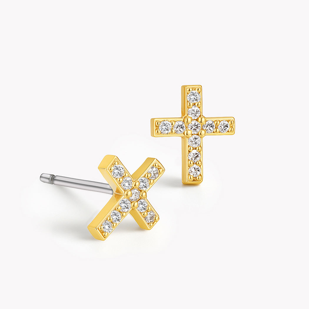 Cz Cross Earrings