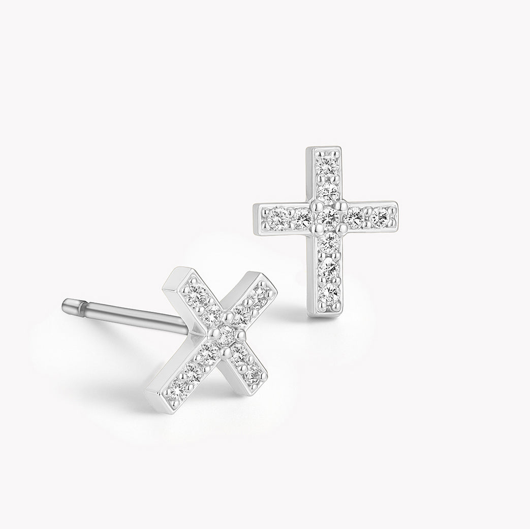 Cz Cross Earrings