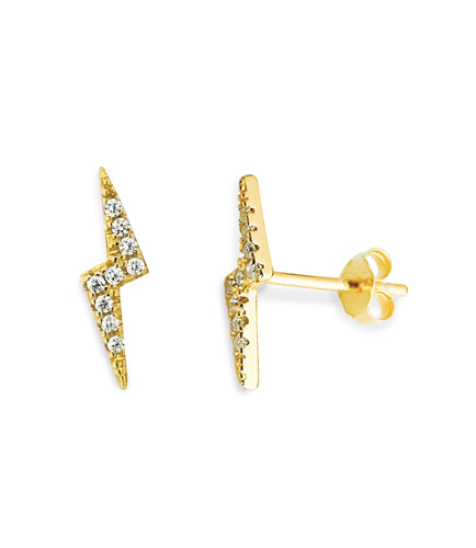 Cubic Zirconia Lightning Stud Earrings