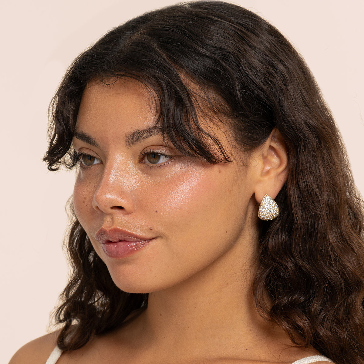 Large CZ Teardrop Pavé Earrings