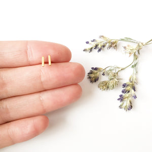 Gold Tiny Bar Balance Victoria Earrings