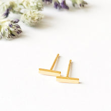 Gold Tiny Bar Balance Victoria Earrings