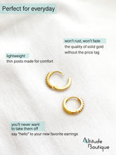 Cubic Zirconia Cuff Earrings Huggie Studs For Women | 18k Gold Plated CZ Thin Tube Earrings