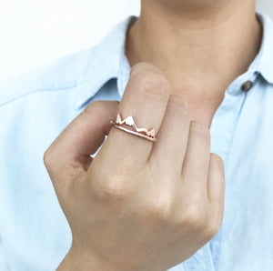 Mountain Ring - Gold Silver or Rose Gold