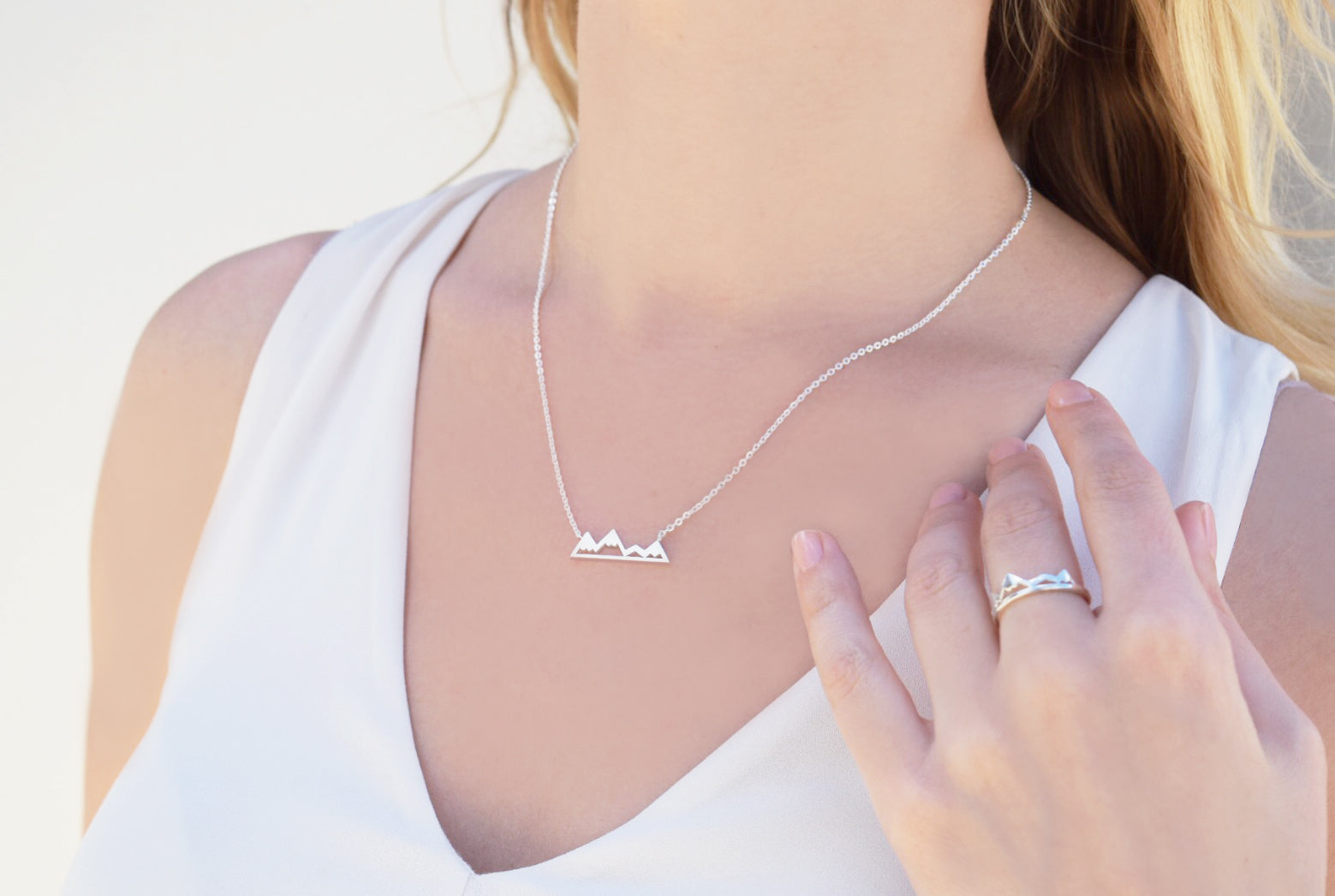 Buy Mountain Love Necklace Silver, Necklace for Mountain Lovers, the Heart  Beats in the Mountains, Pendant With Mountains and Heart, 925 Silver 22K  Gold, Bicolor Online in India - Etsy